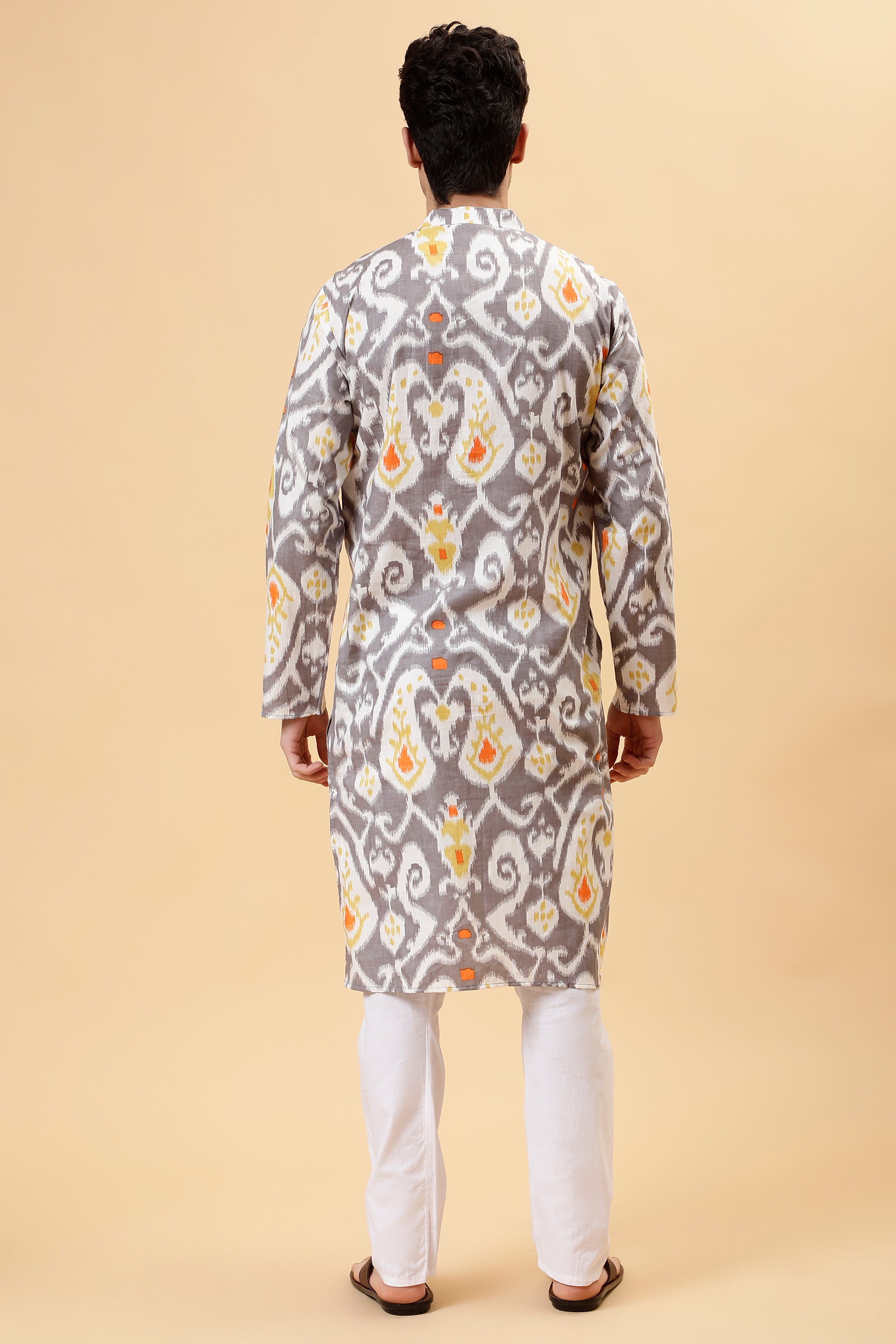 Grey Ikat Kurta