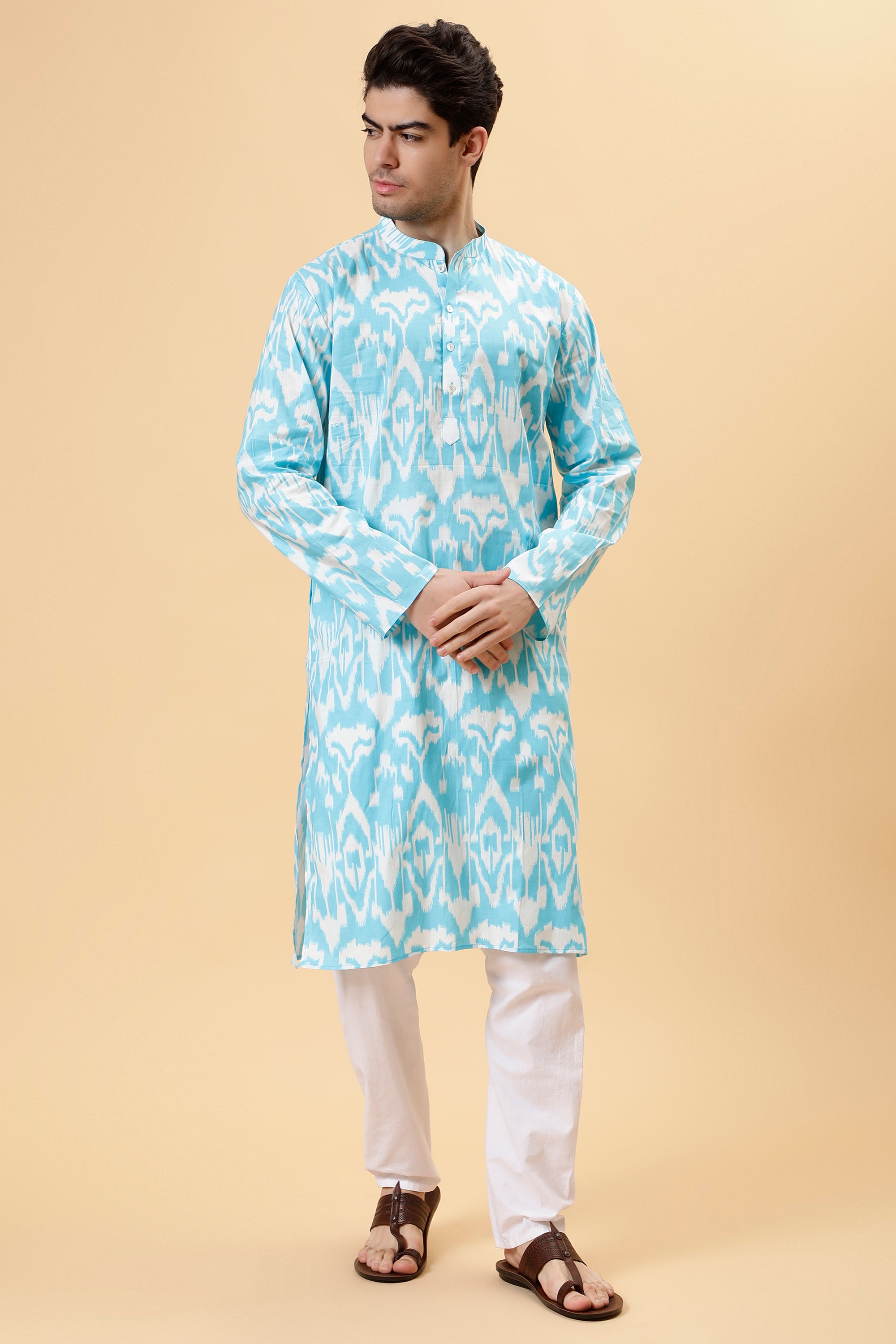 Blue Ikat Kurta