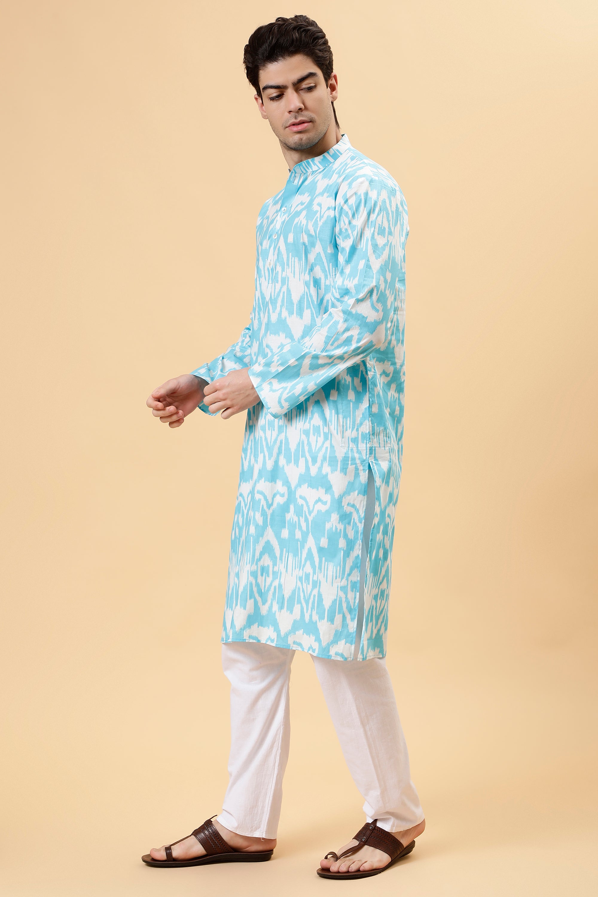 Blue Ikat Kurta