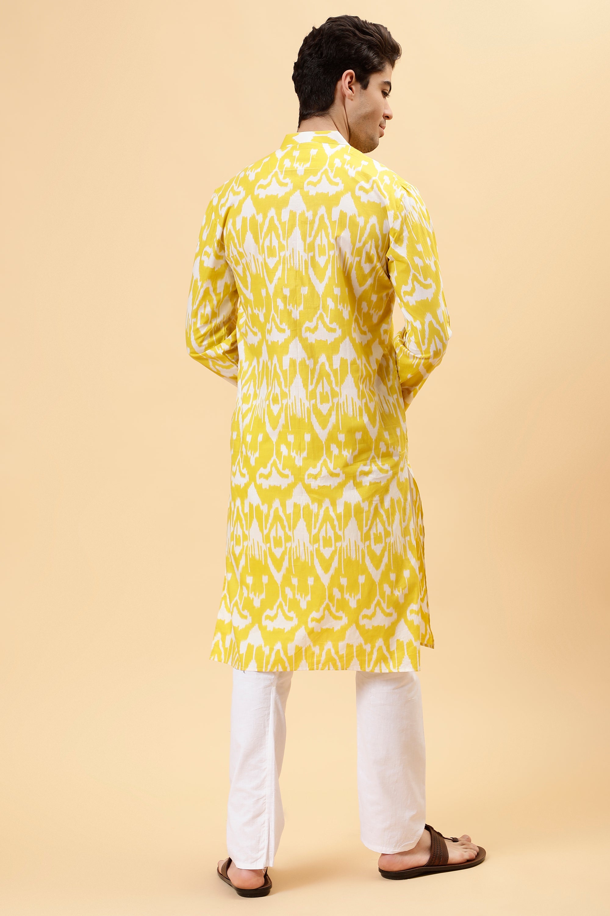 Yellow Ikat Kurta