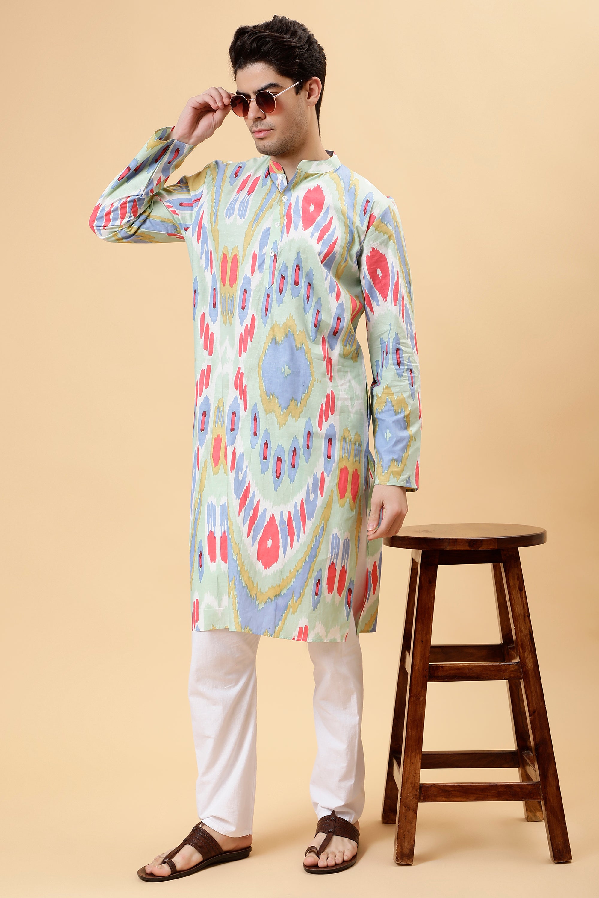 Pastel Ikat Kurta