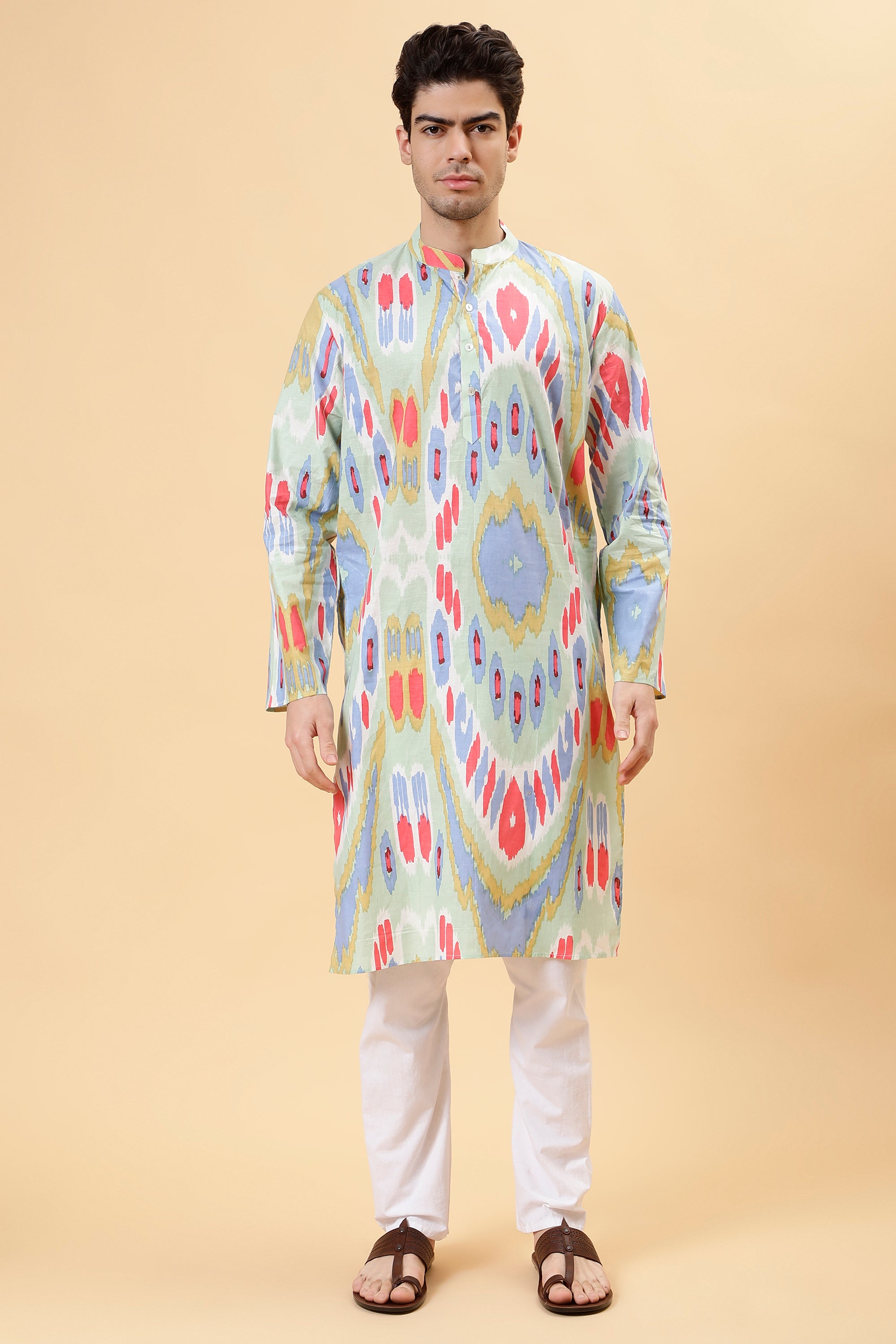 Pastel Ikat Kurta