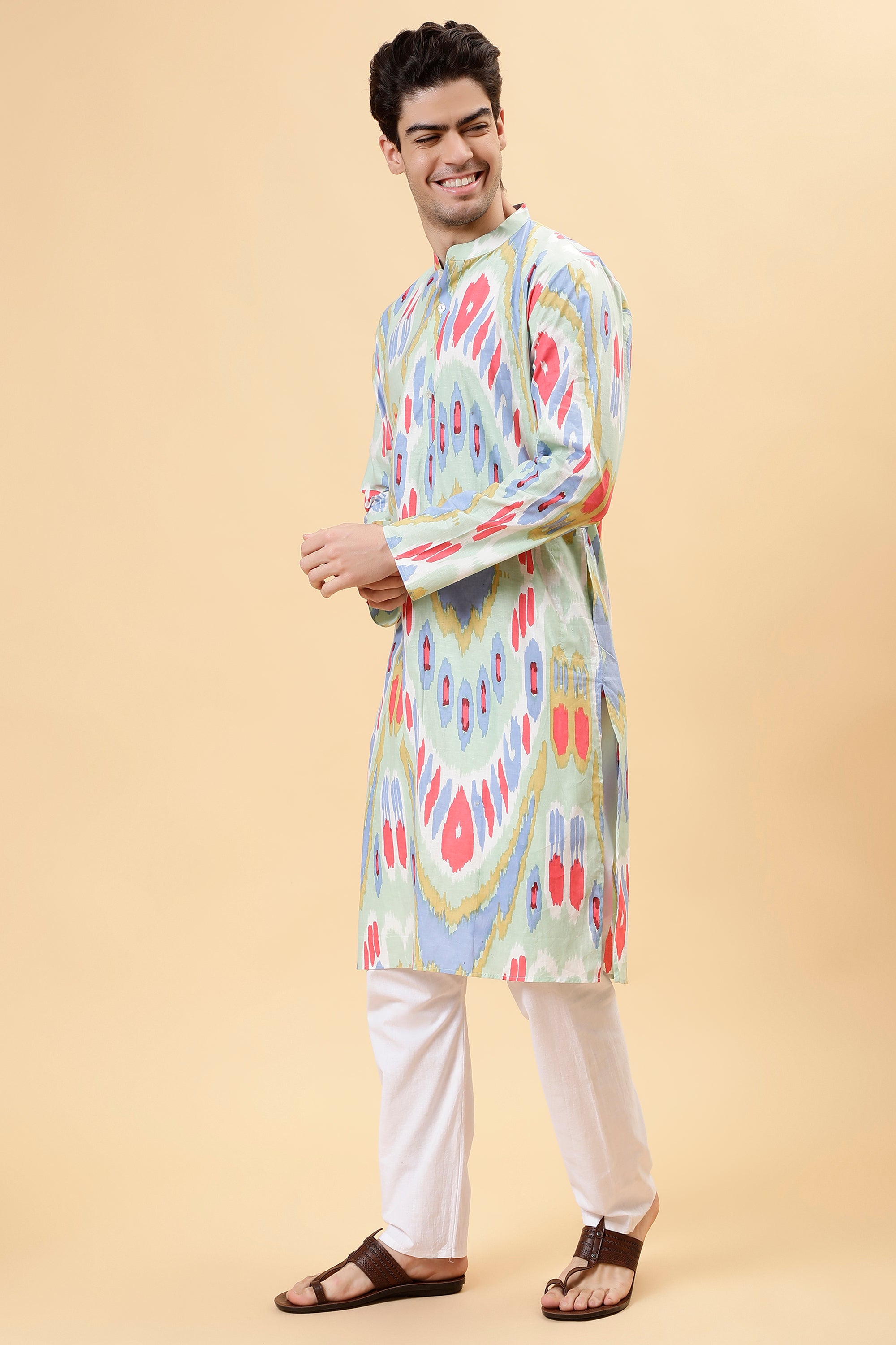 Pastel Ikat Kurta