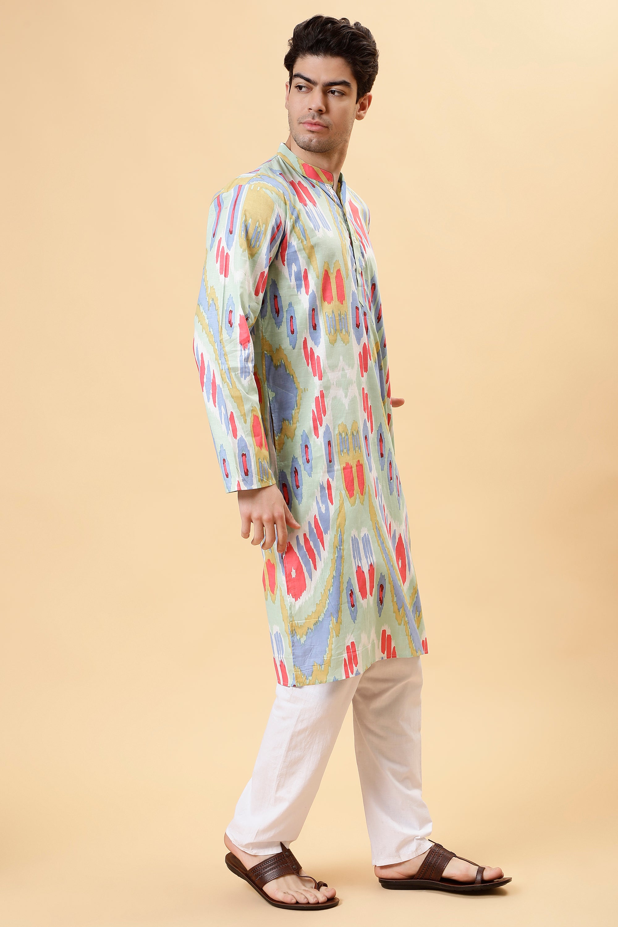 Pastel Ikat Kurta