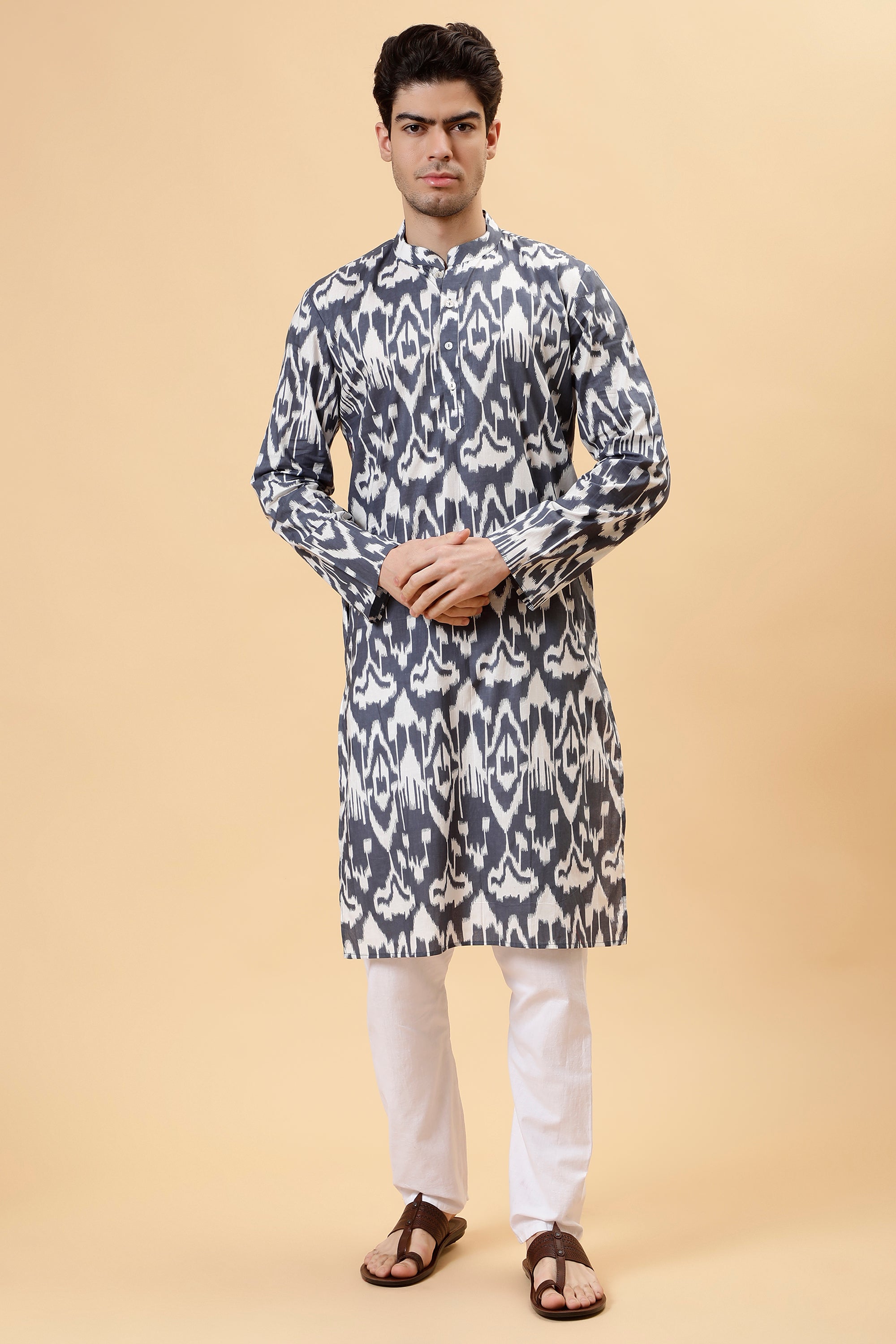 Ash Ikat Kurta