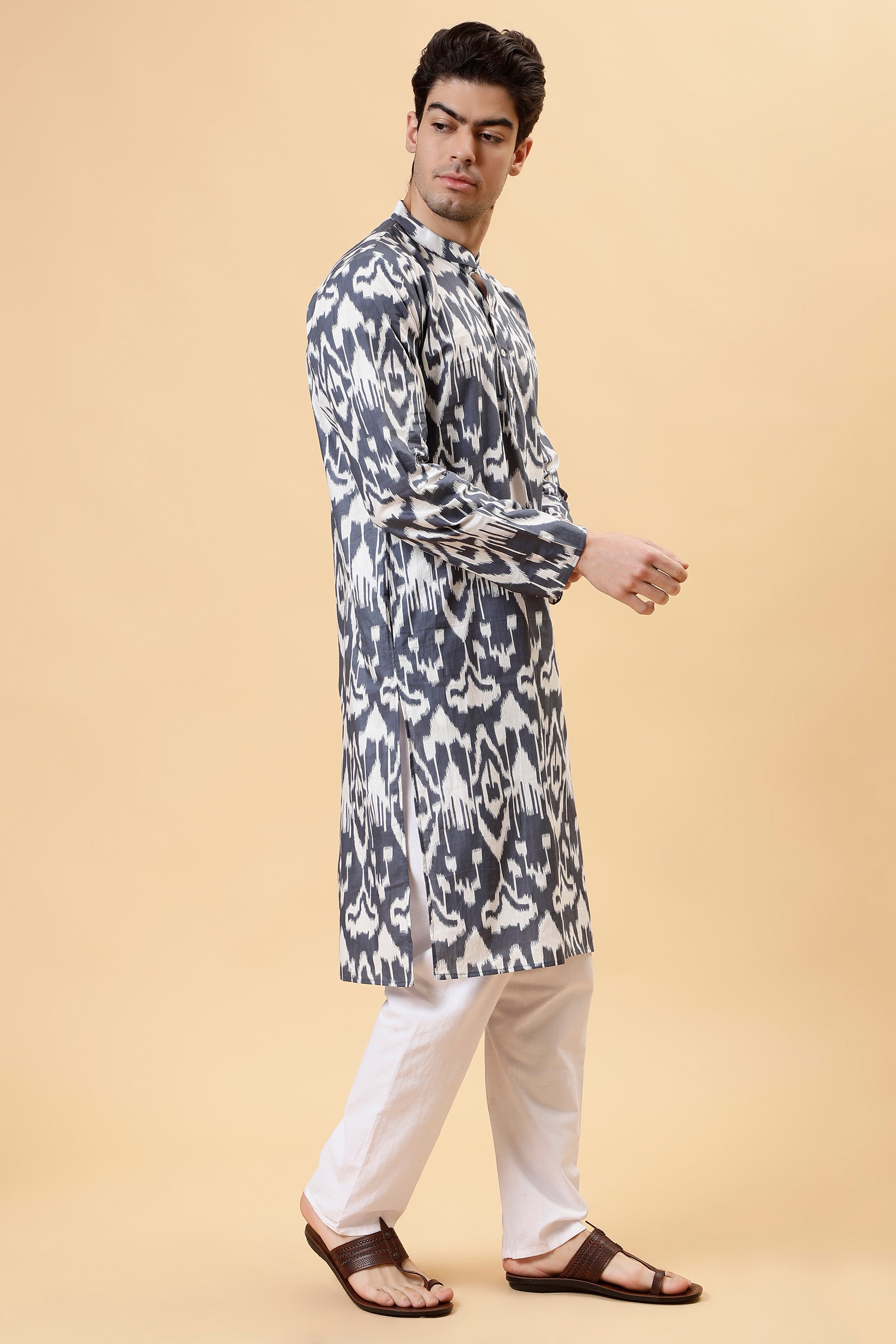 Ash Ikat Kurta