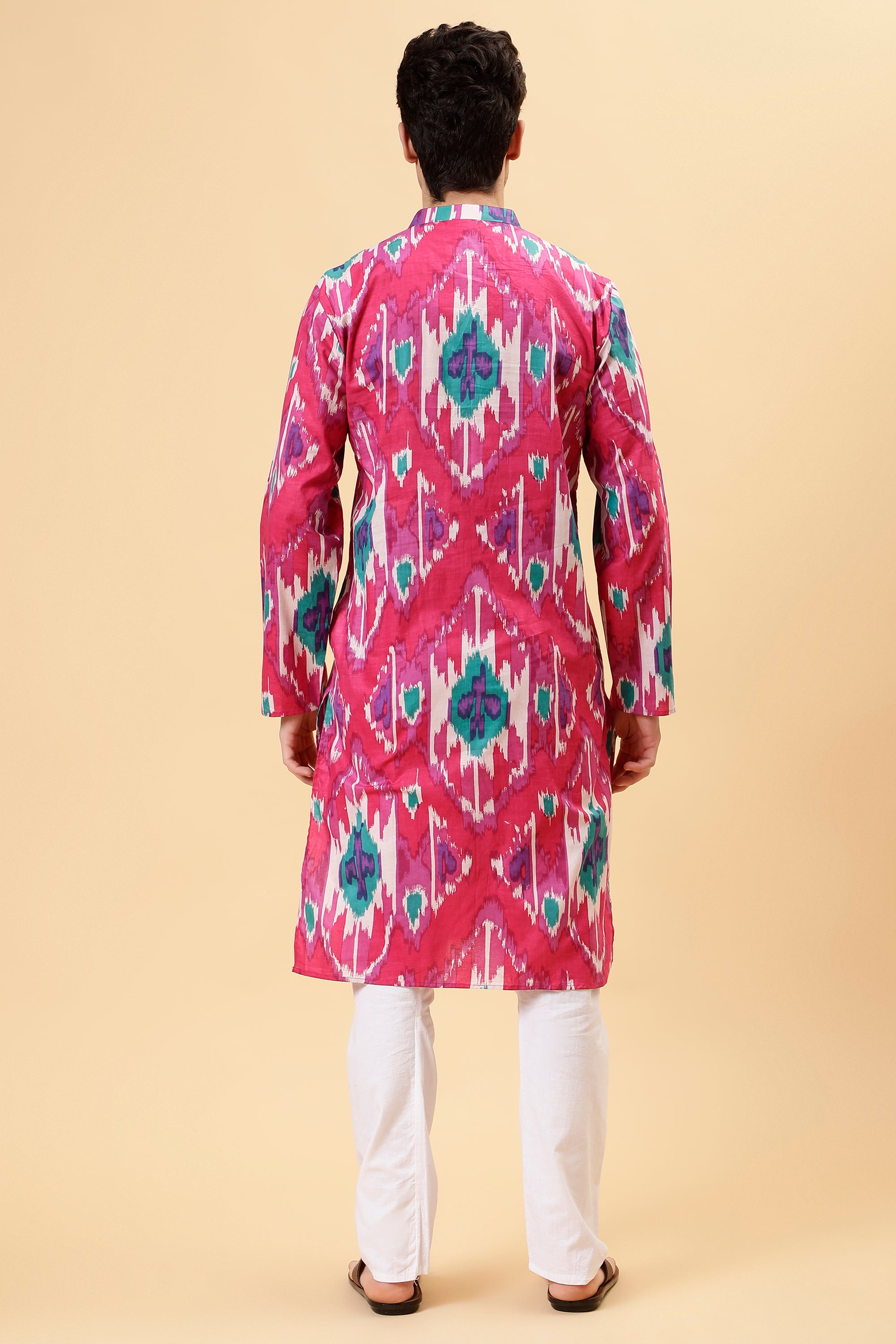 Magenta Ikat Kurta