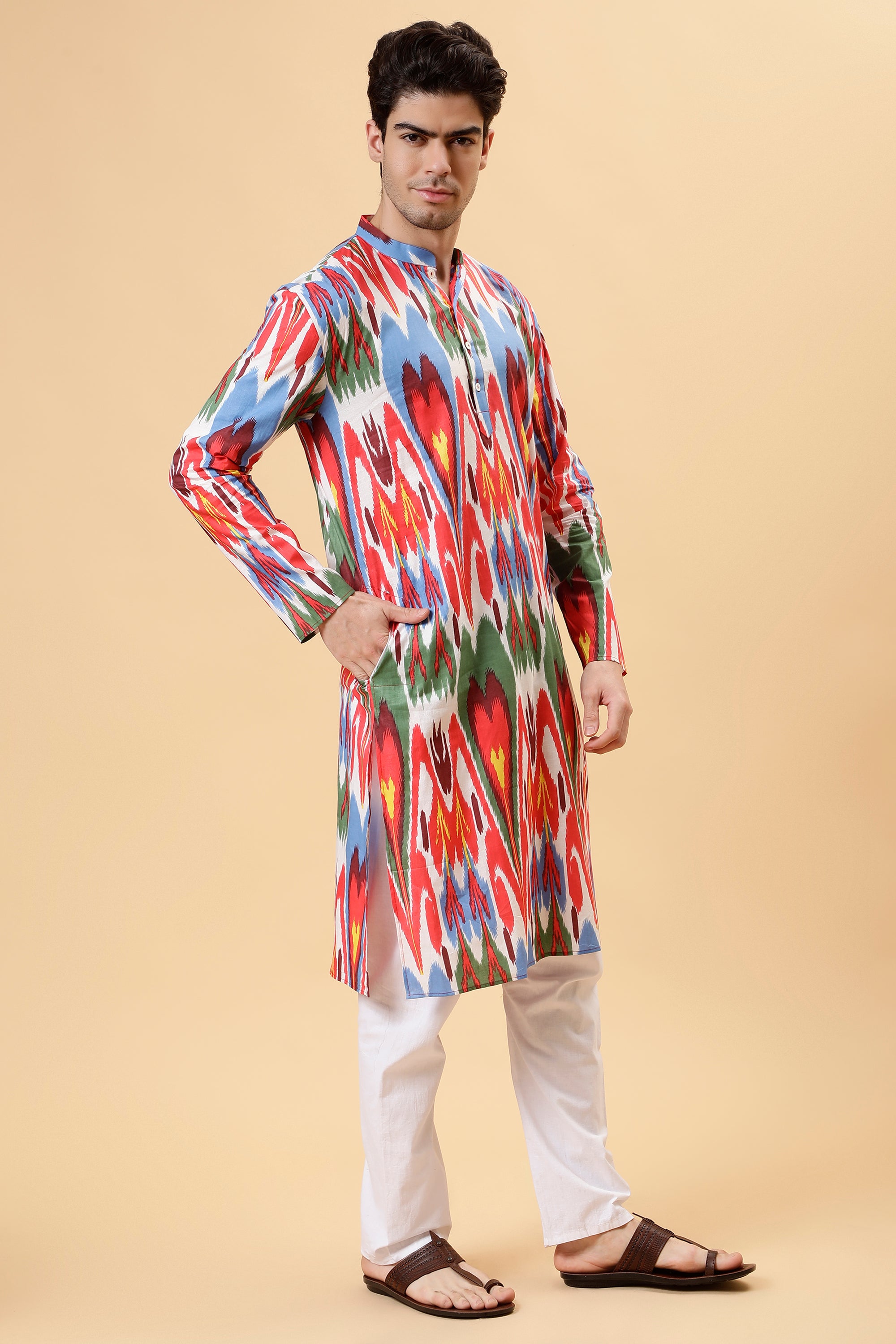 Multicolor Ikat Kurta