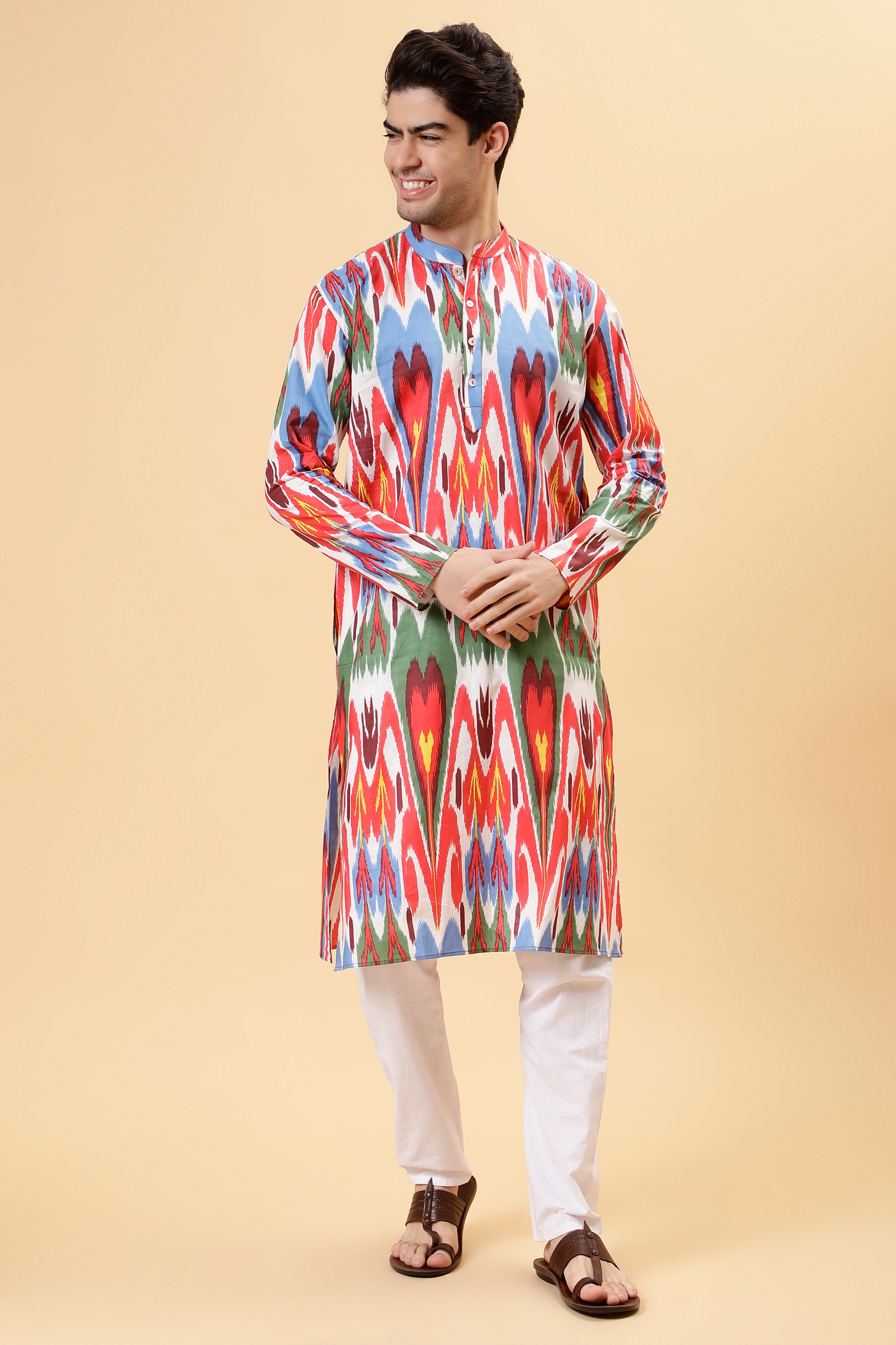 Multicolor Ikat Kurta