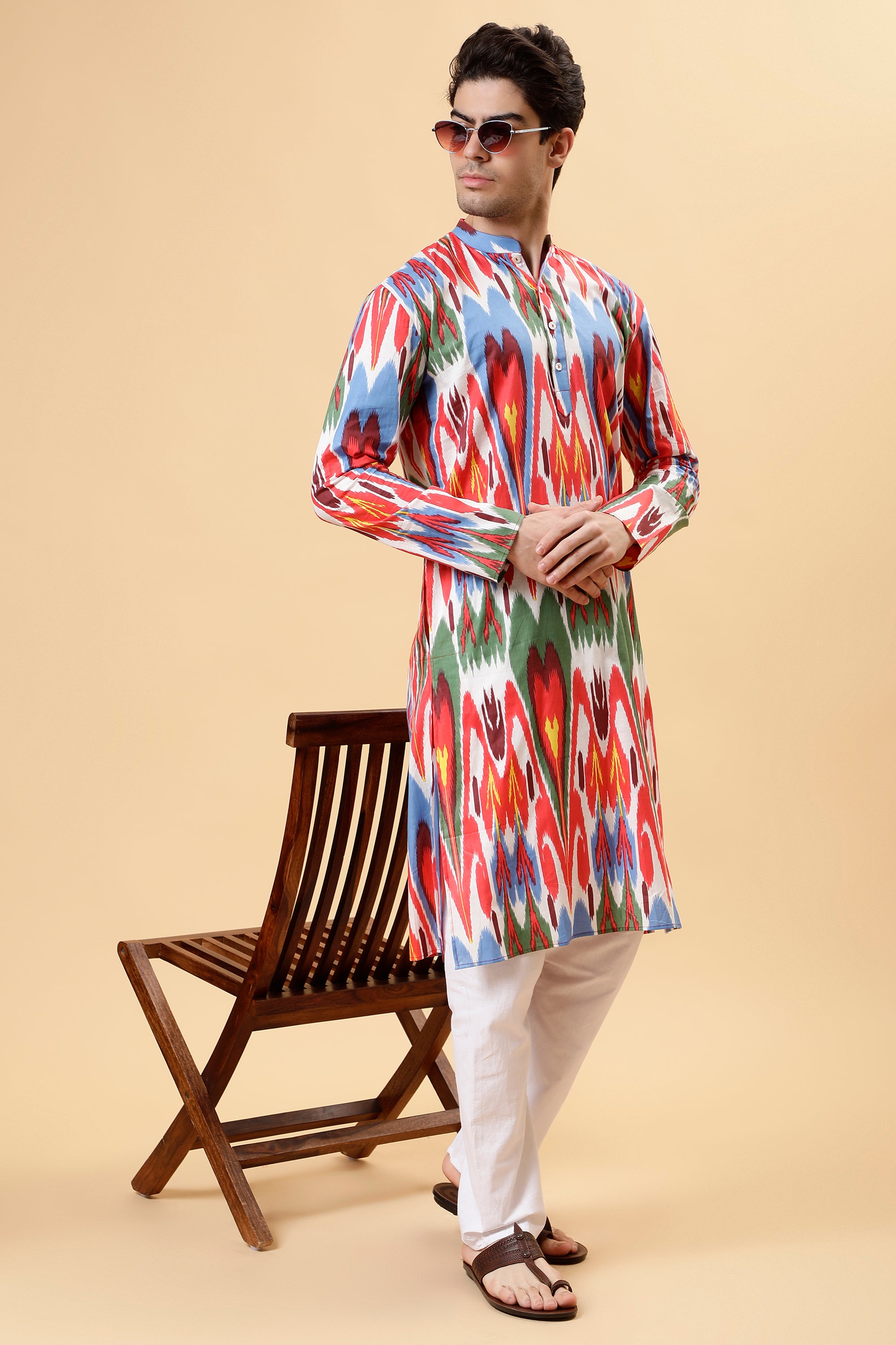 Multicolor Ikat Kurta