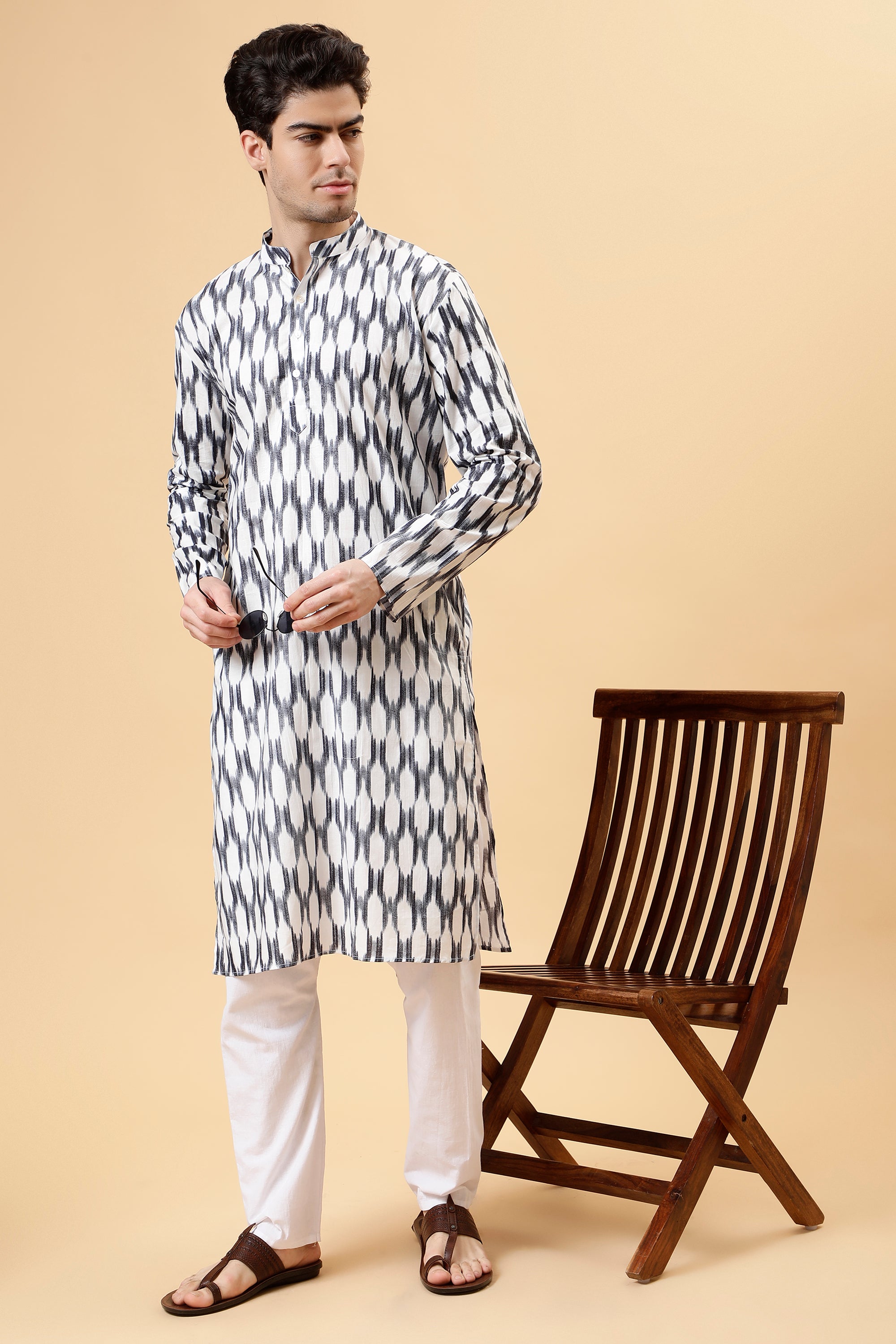 Smoke Ikat Kurta