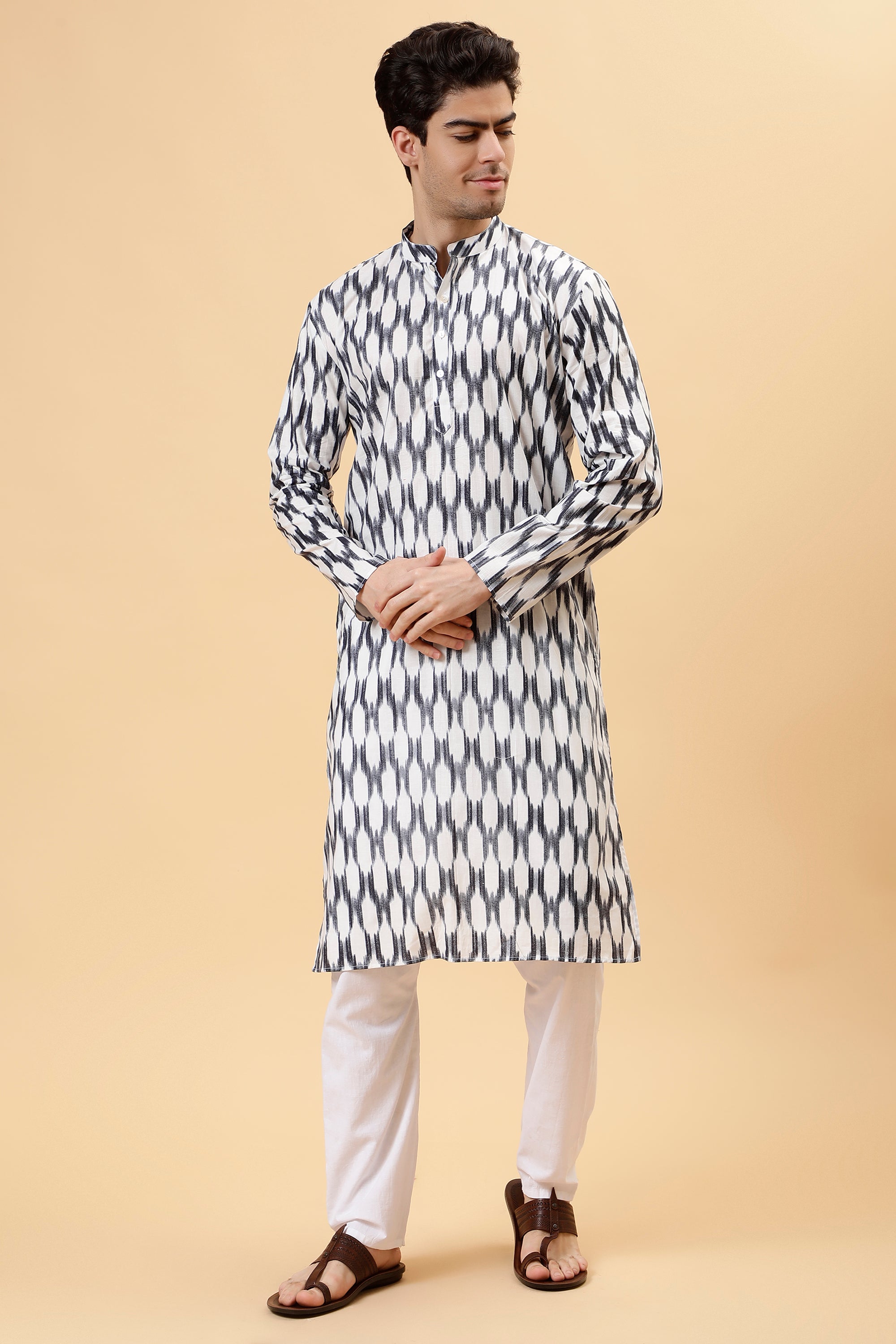 Smoke Ikat Kurta