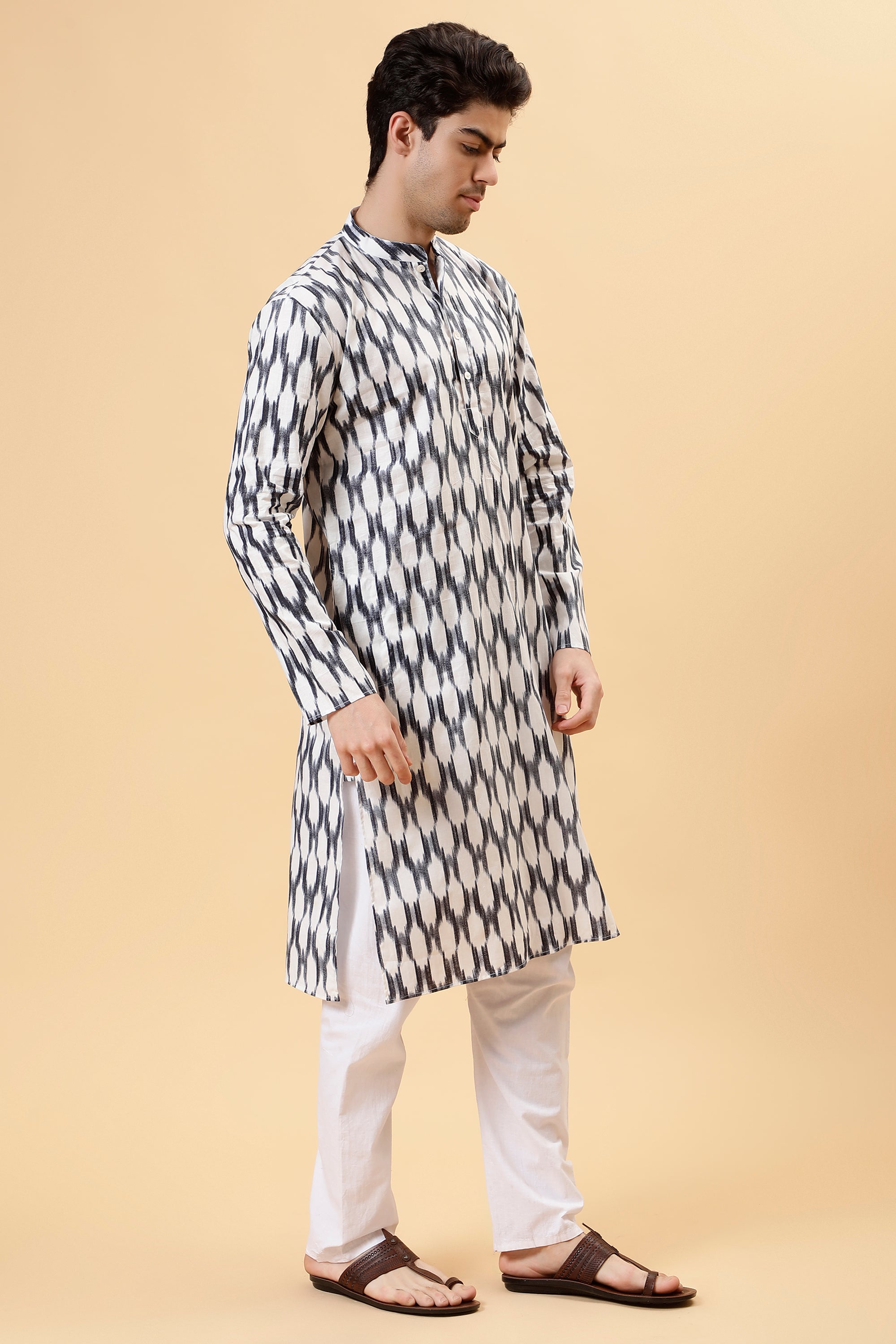 Smoke Ikat Kurta