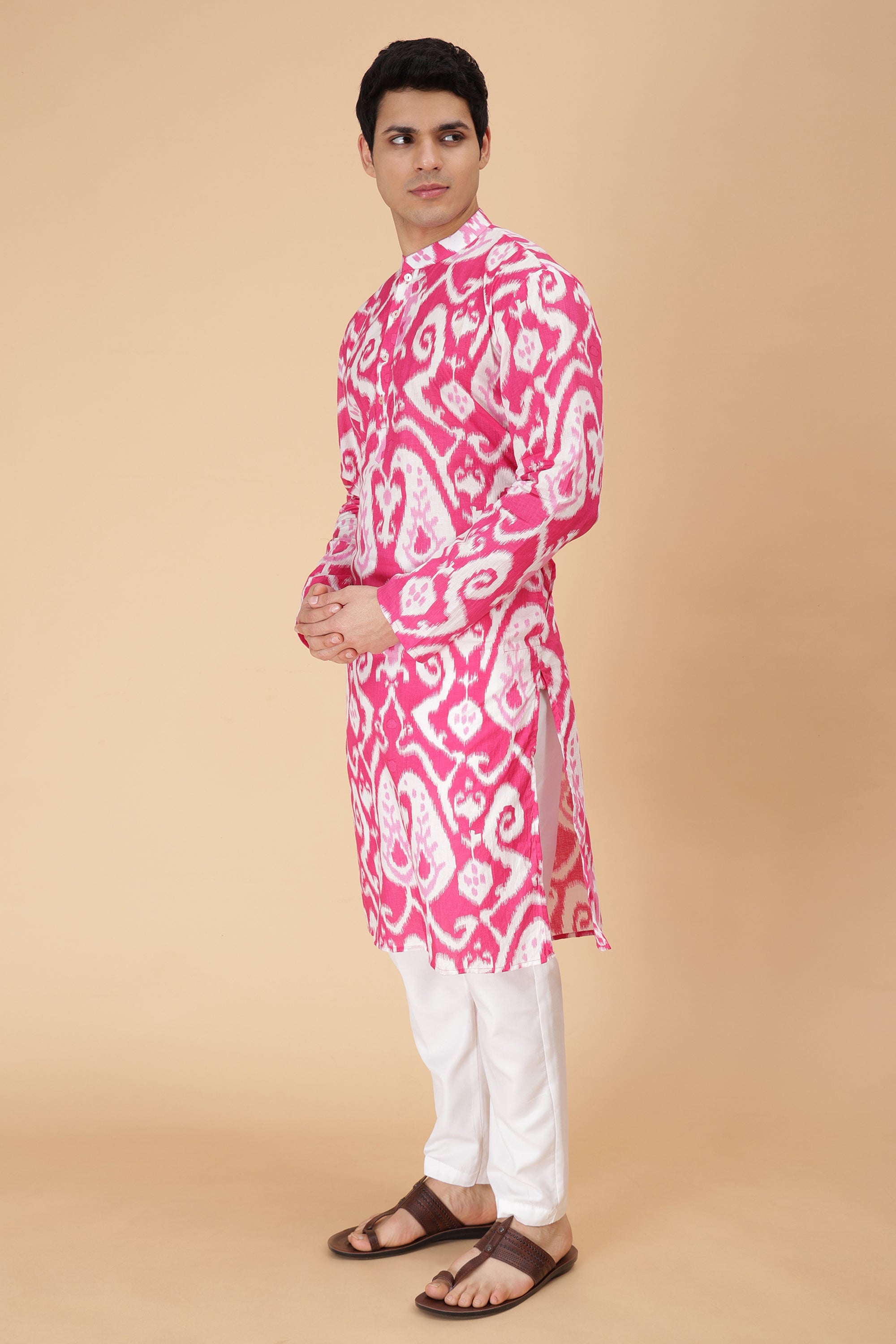 Fuchsia Ikat Kurta