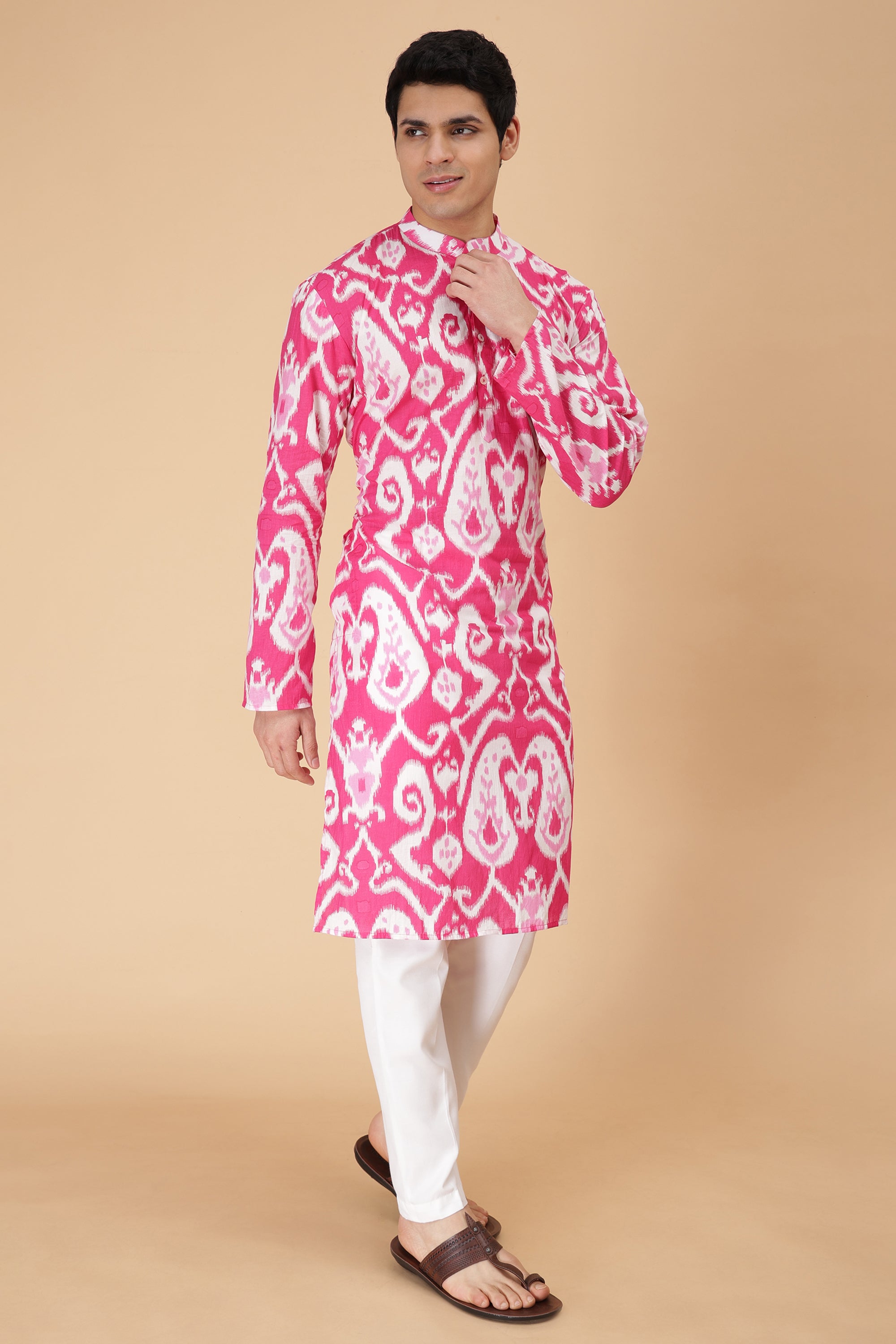 Fuchsia Ikat Kurta