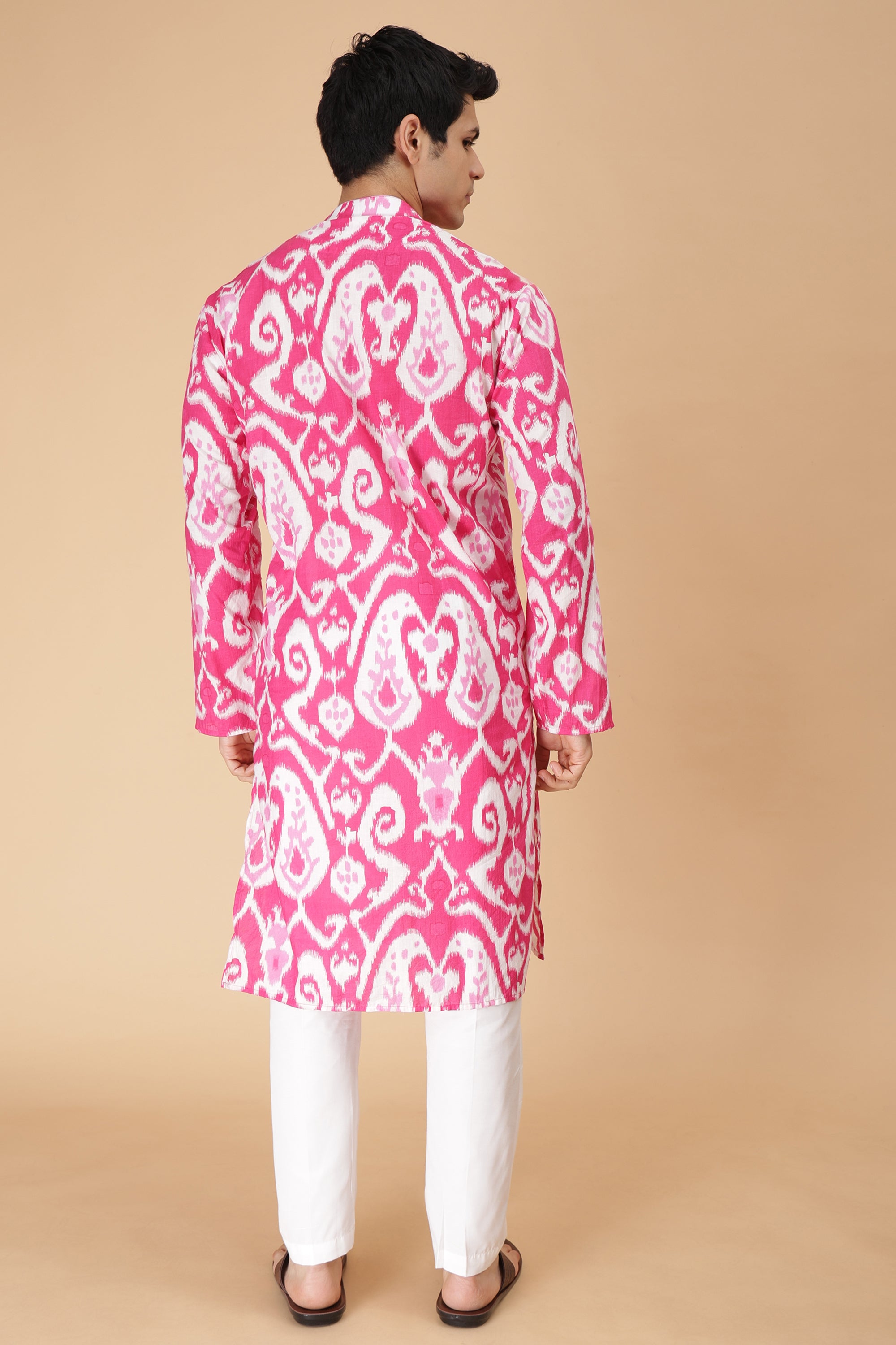 Fuchsia Ikat Kurta