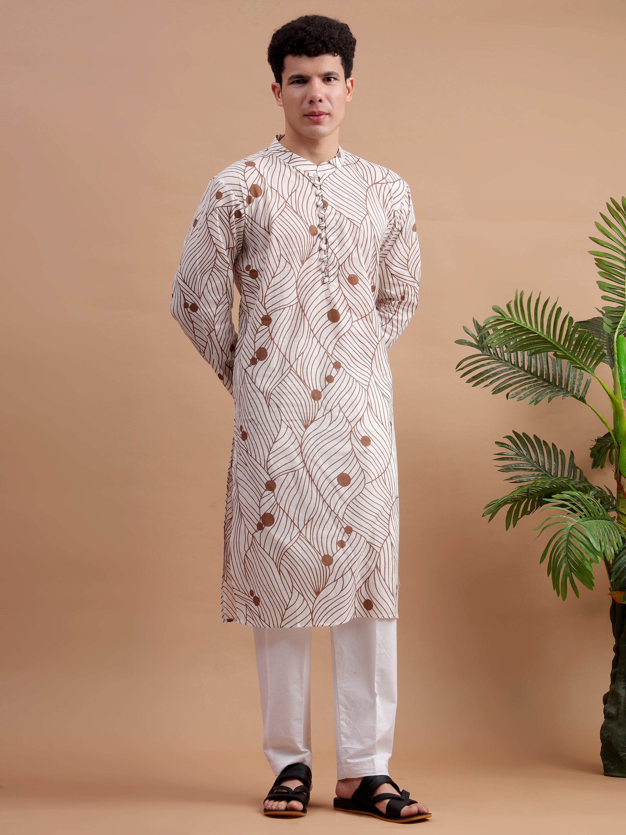 Brown Men Kurta Set