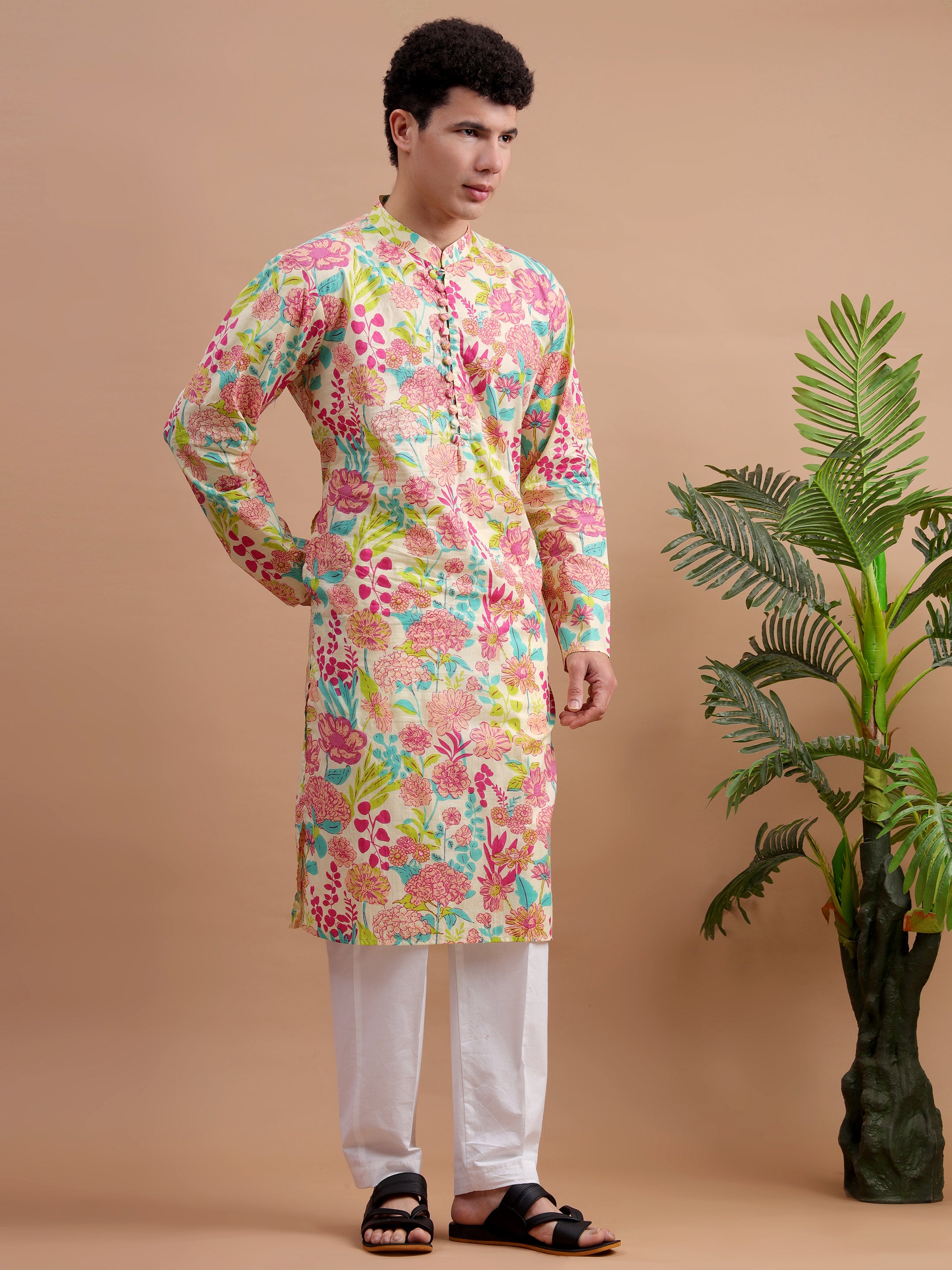 Multicolor Men Kurta Set