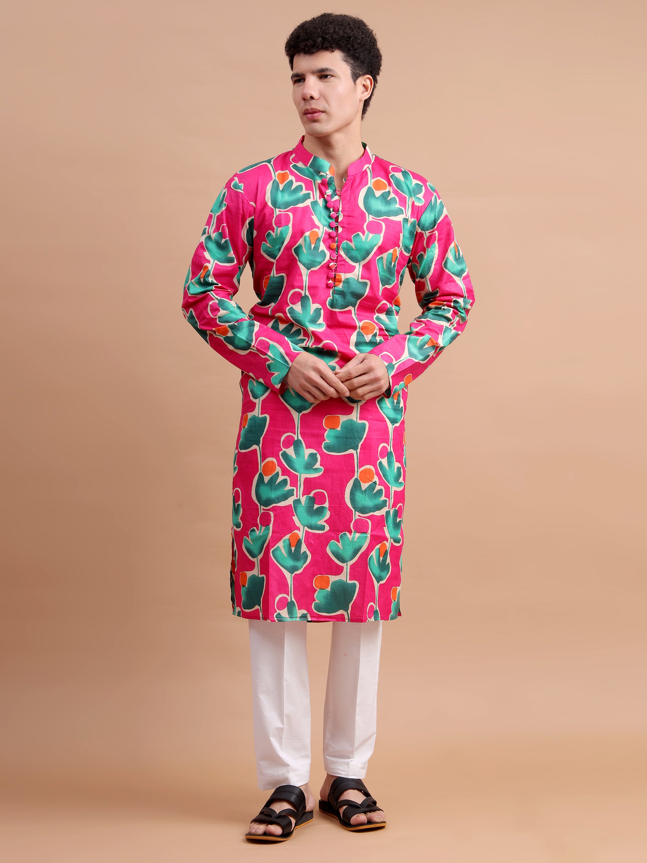 Pink Men Kurta Set