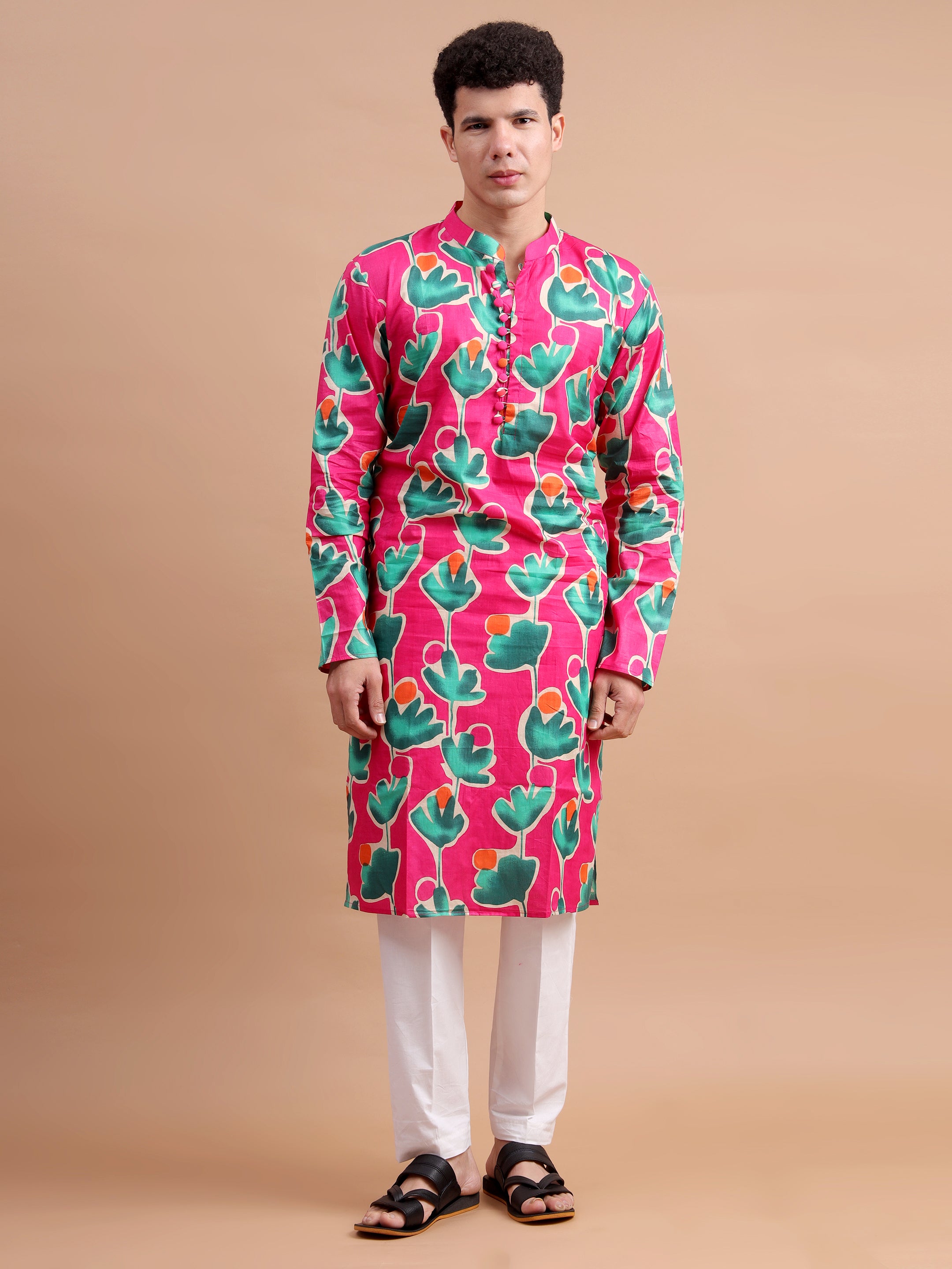 Pink Men Kurta Set