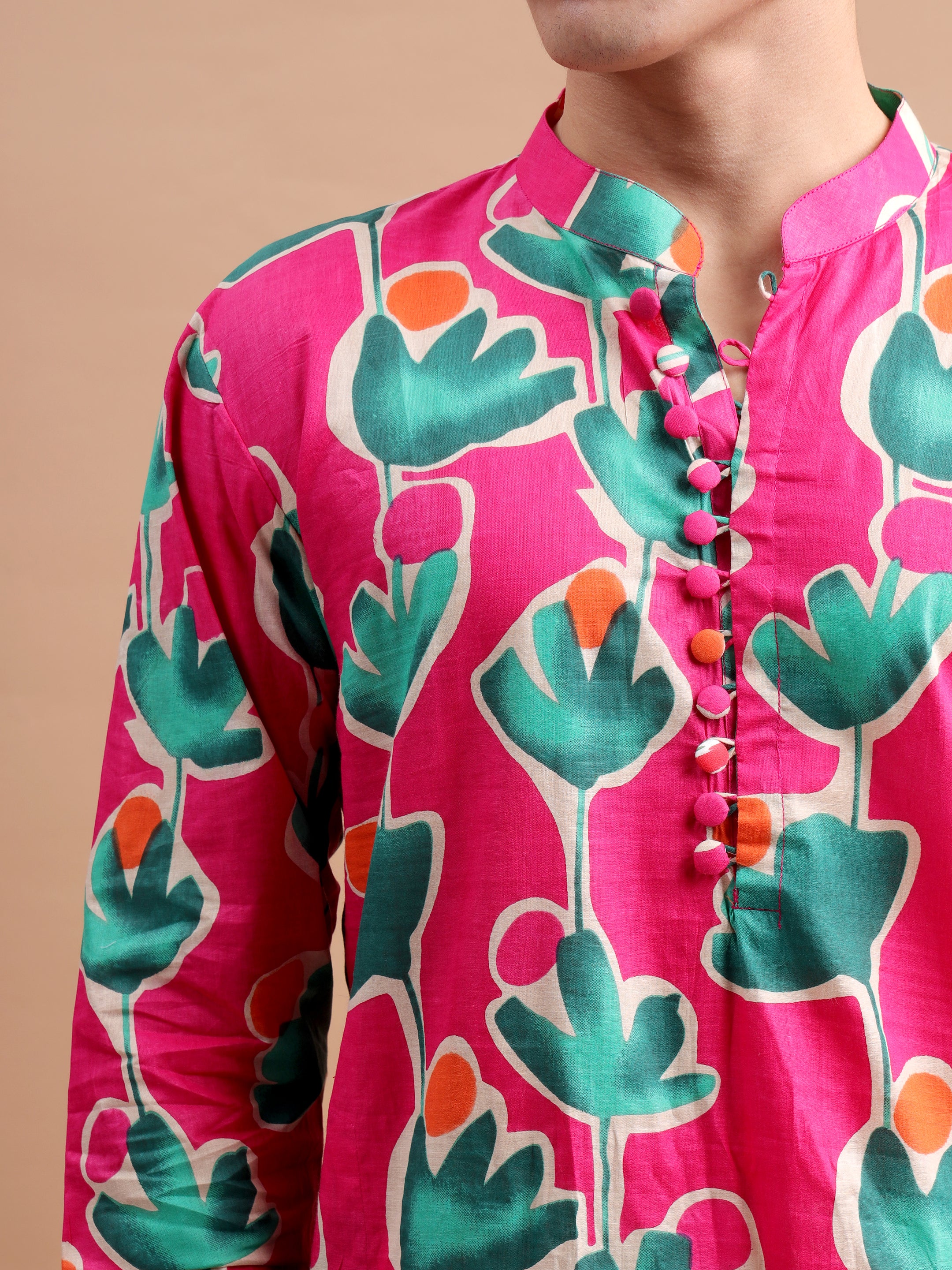 Pink Men Kurta Set