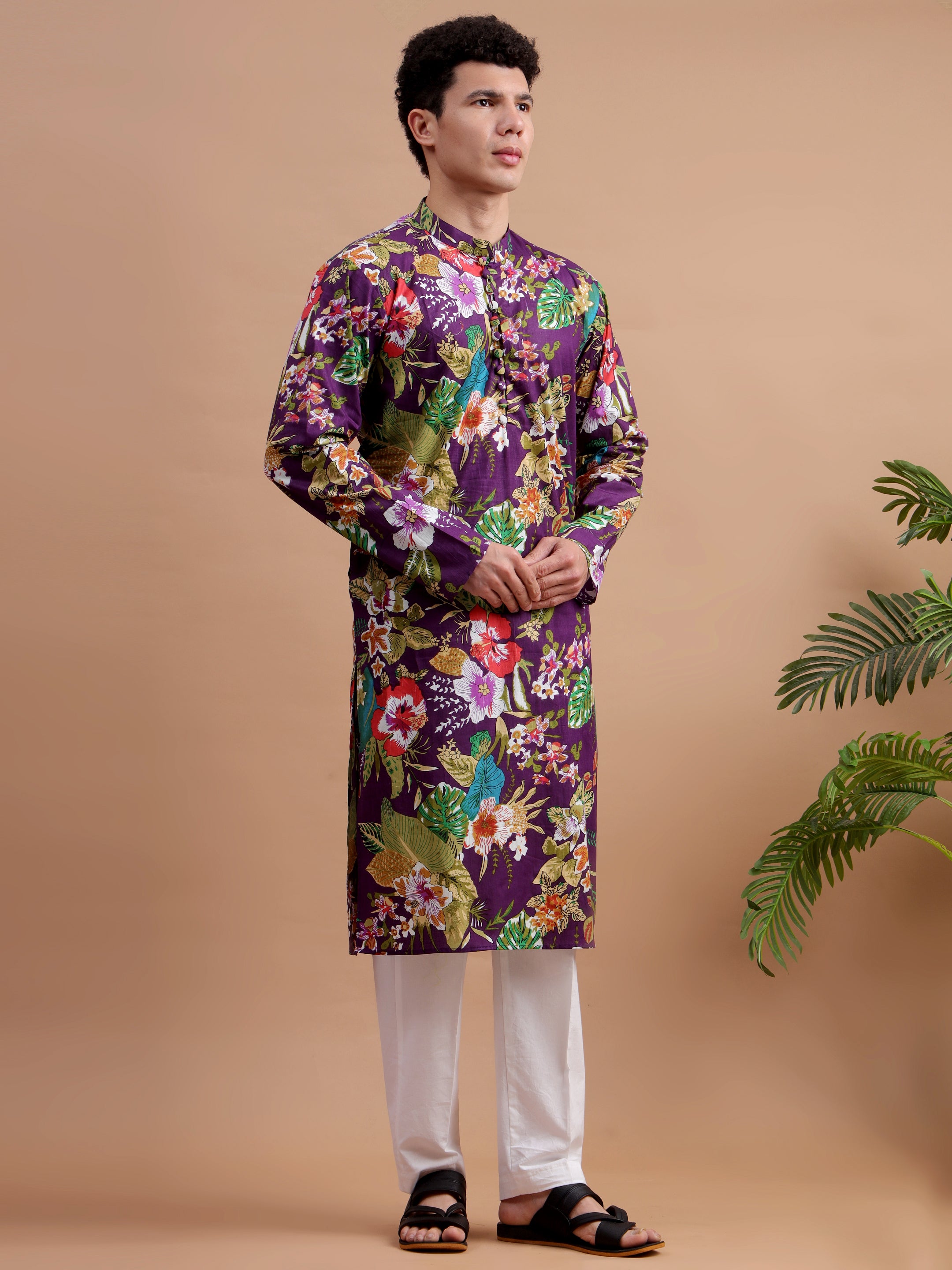 Purple Men Kurta Set