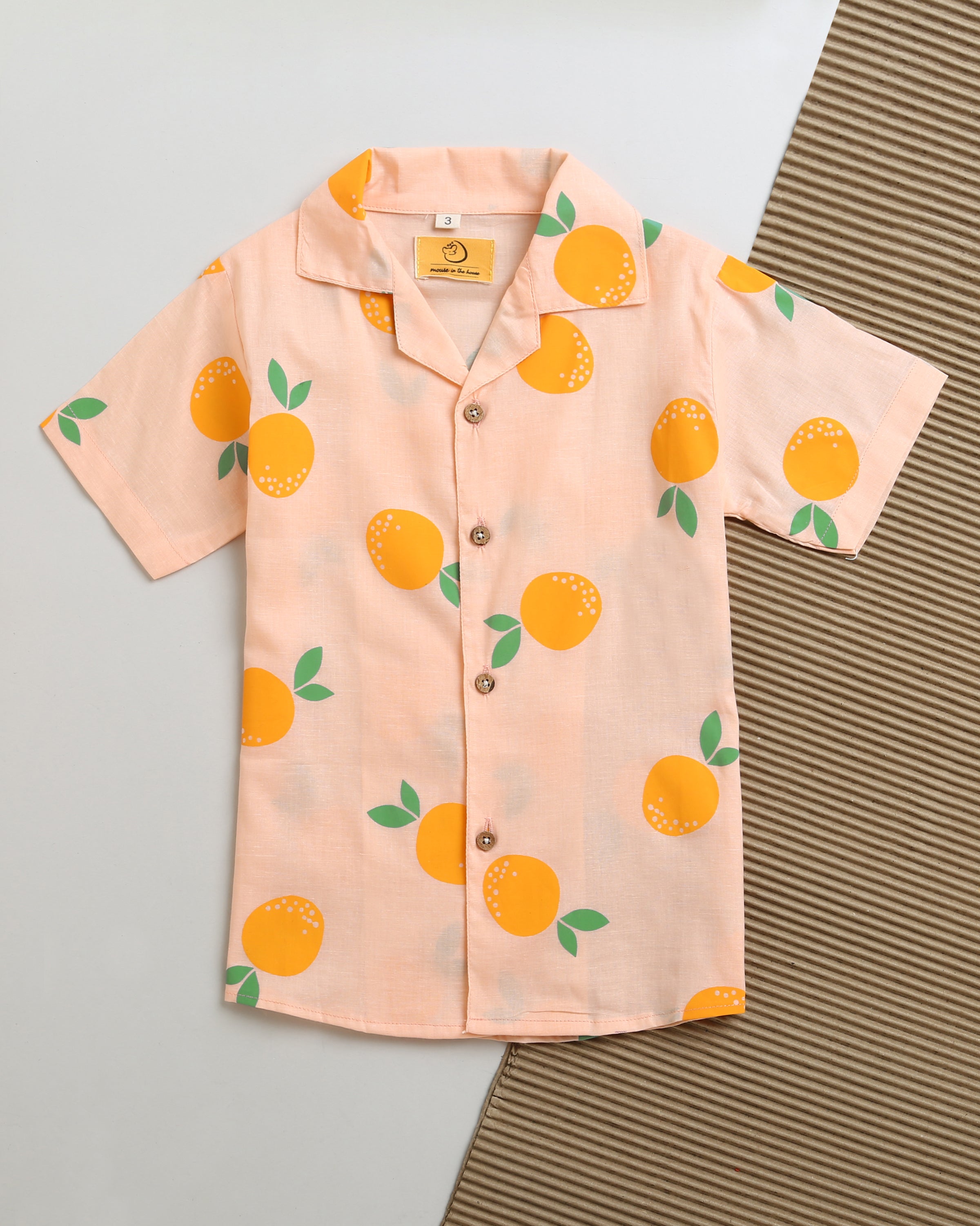 A Tangy Orange- Cotton Shirt