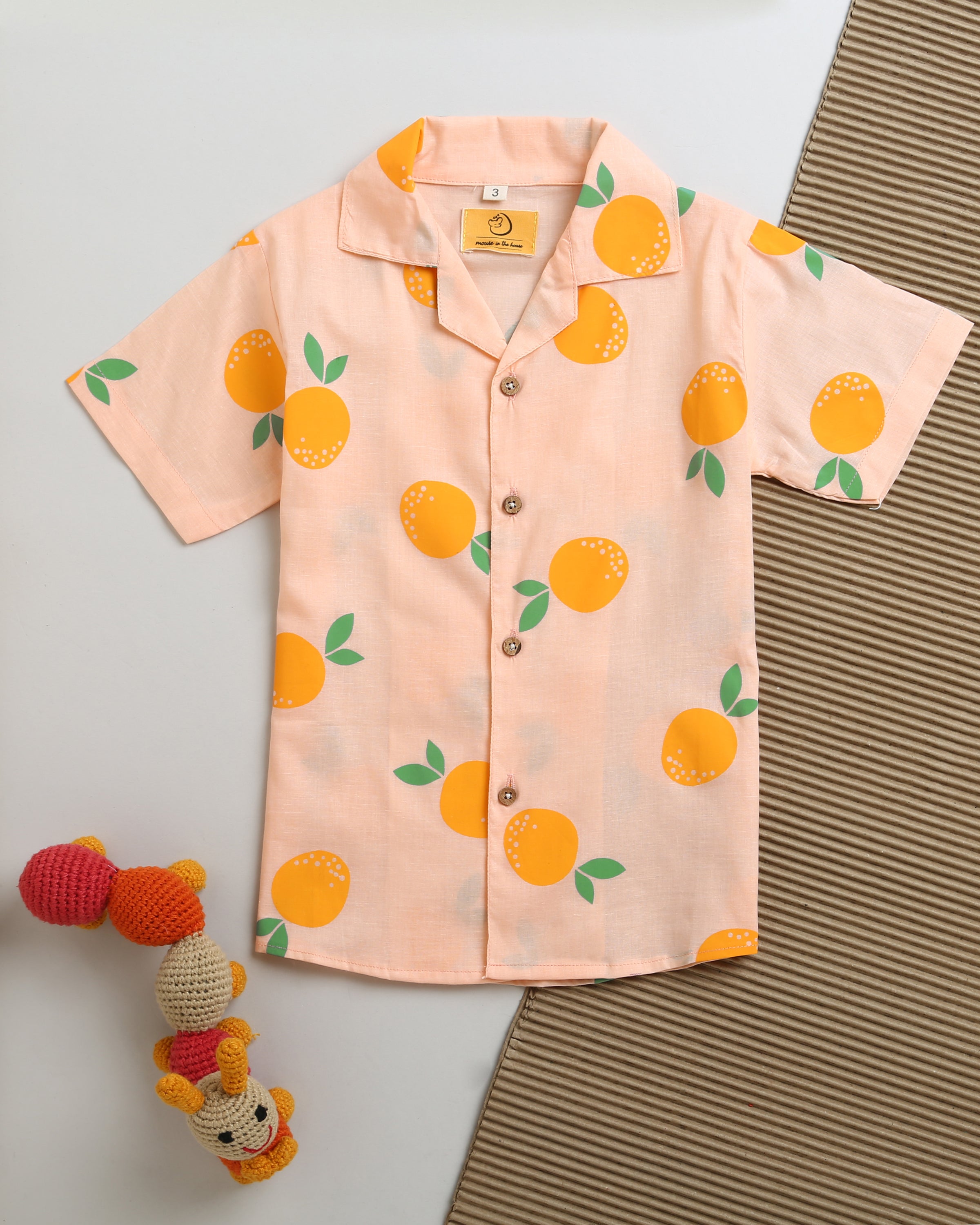 A Tangy Orange- Cotton Shirt