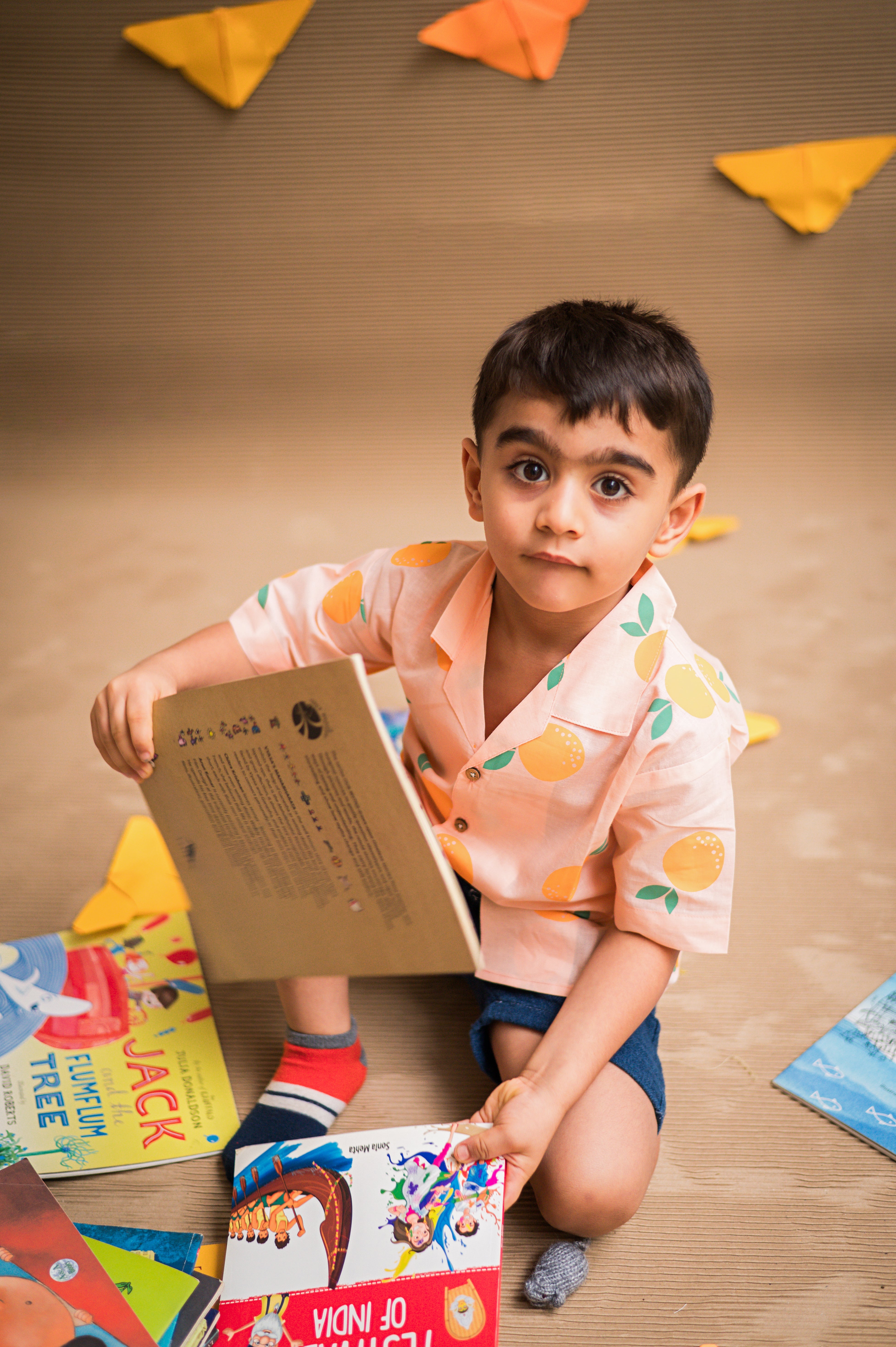 A Tangy Orange- Cotton Shirt