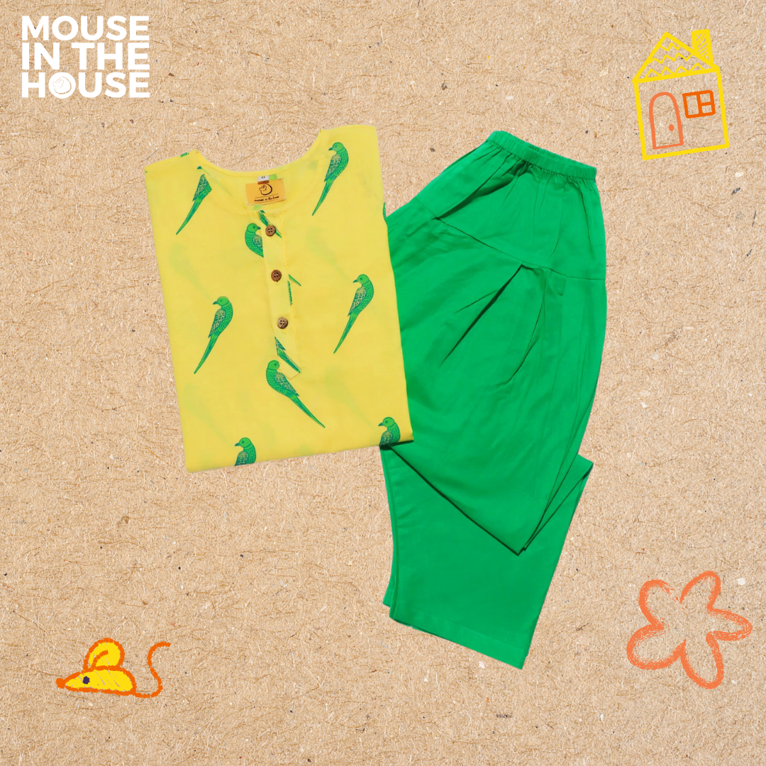 Tiya A Parrot - Ethnic wear Girls
