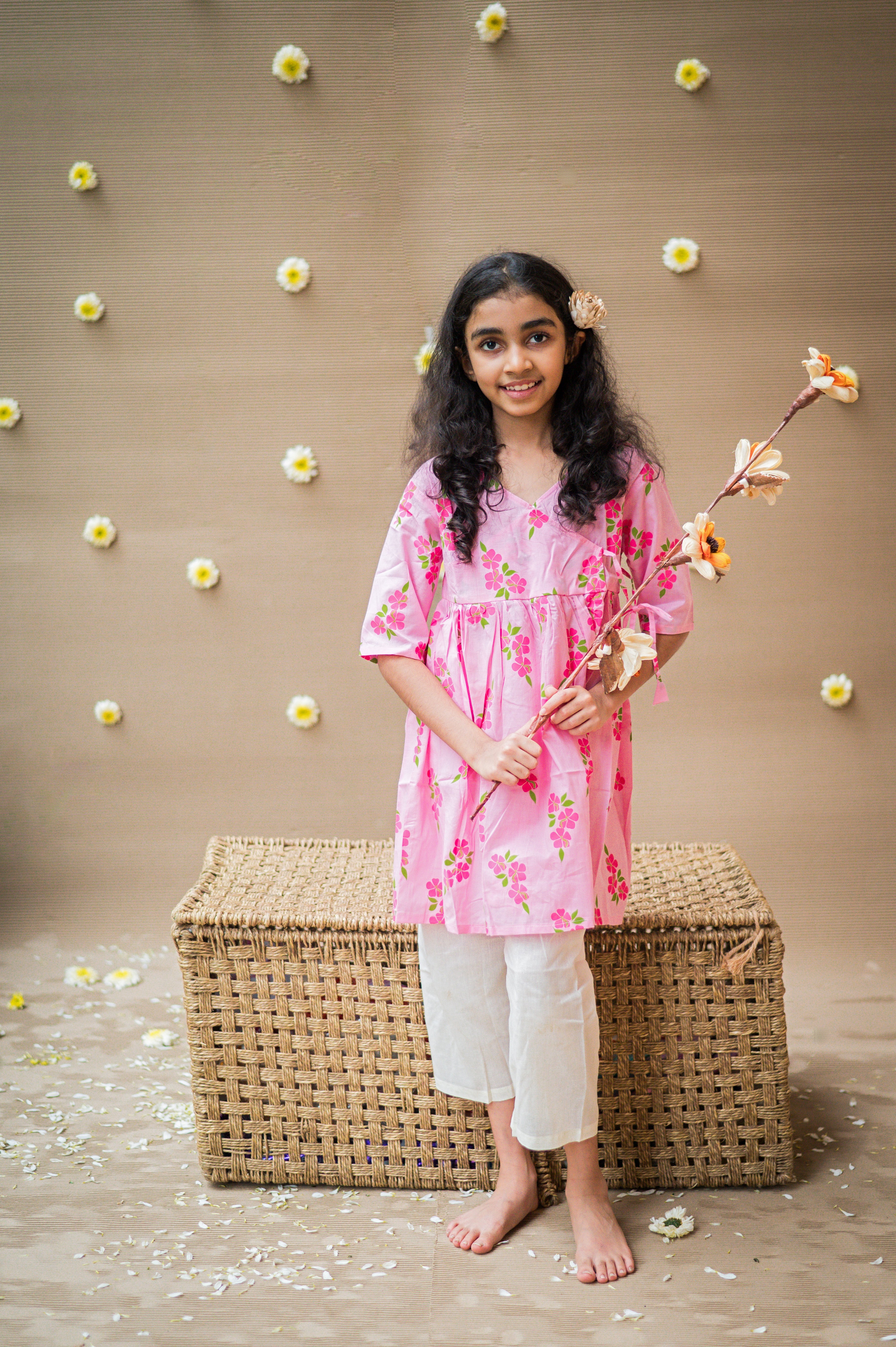 Lane of Happiness (Pink) - Girls Ethnic Wear