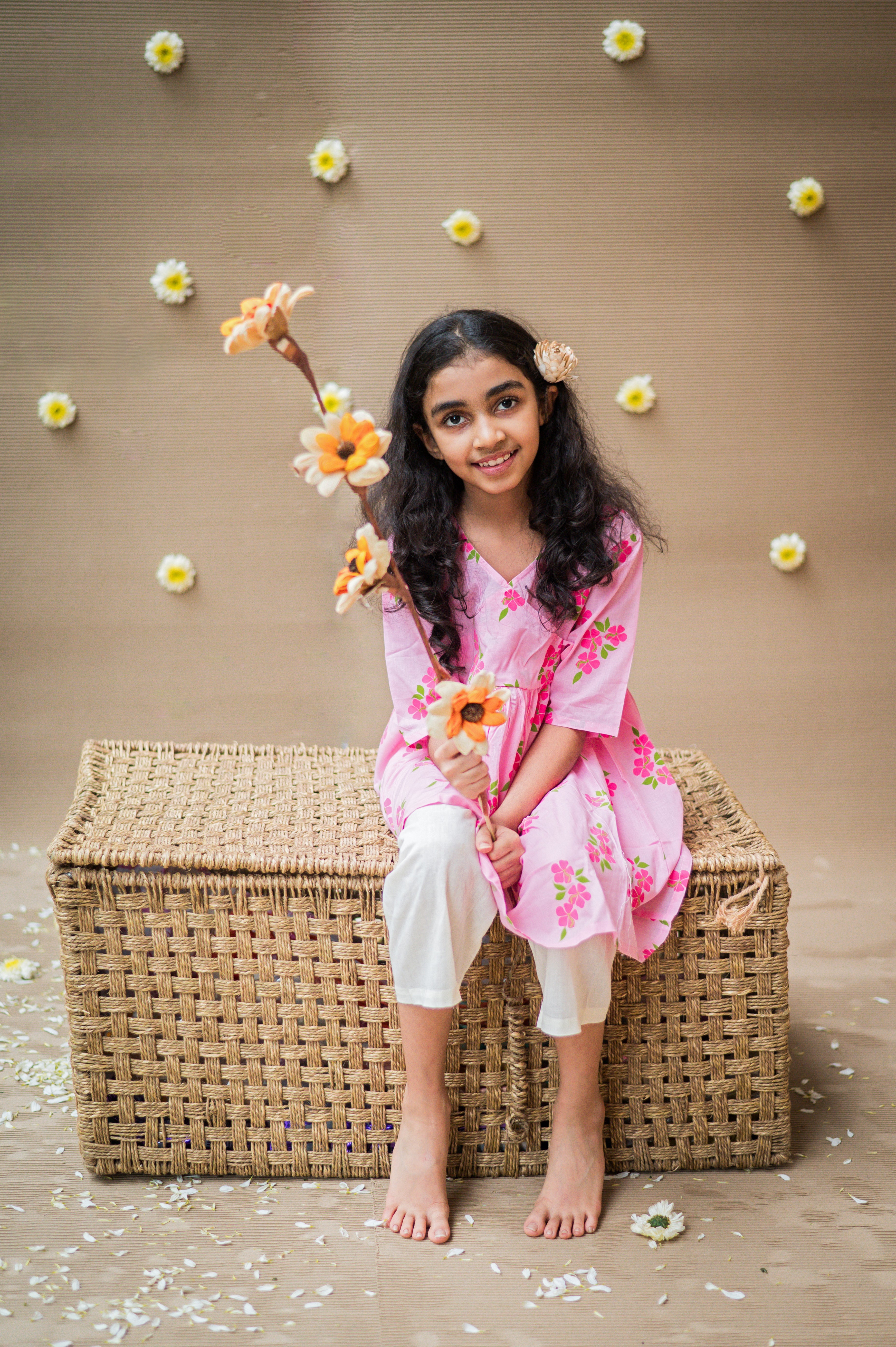 Lane of Happiness (Pink) - Girls Ethnic Wear