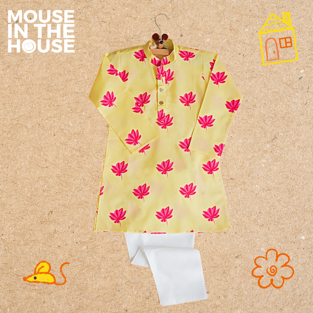 Lotus Bloom (Yellow)- Ethnic Wear Boys
