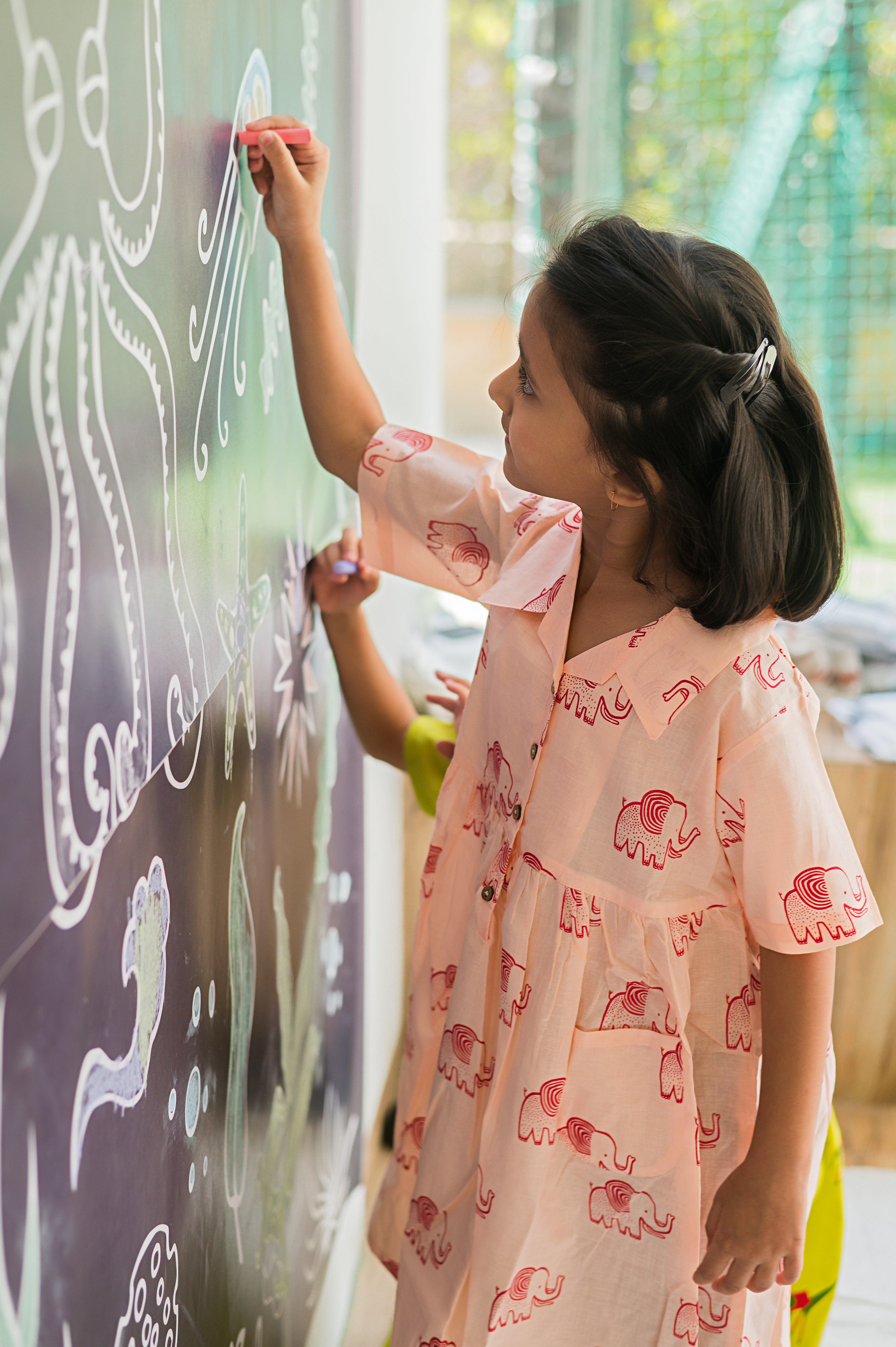 A STOMPING ELEPHANT - COTTON DRESS - Totdot