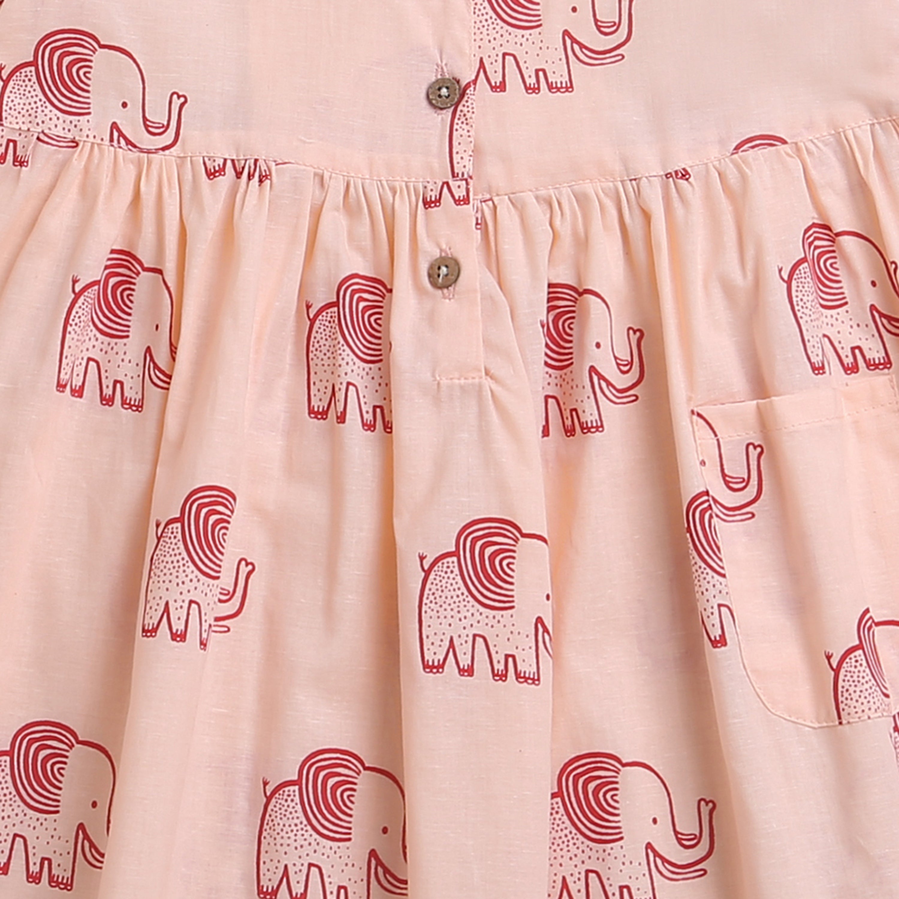 A STOMPING ELEPHANT - COTTON DRESS - Totdot