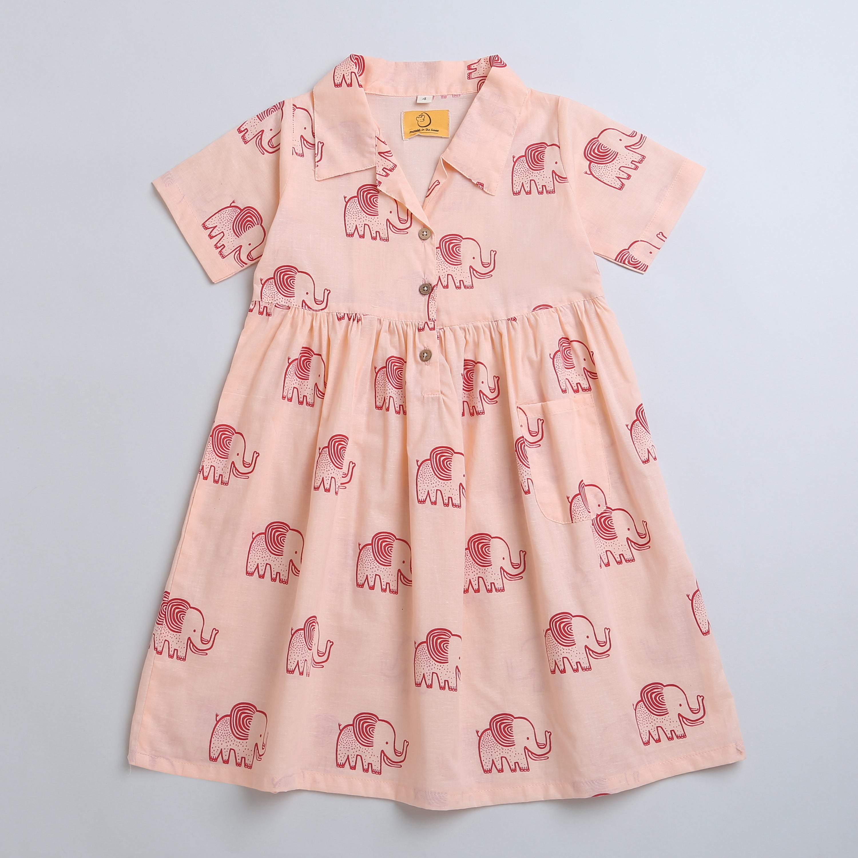 A STOMPING ELEPHANT - COTTON DRESS - Totdot