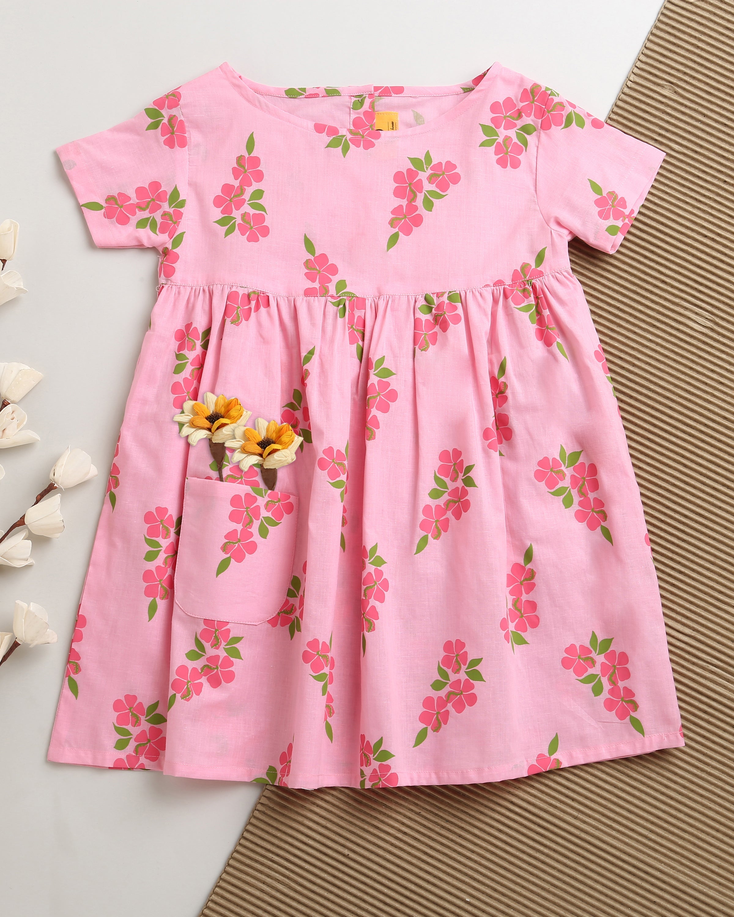 Lane of Happiness (pink)- Cotton Frock