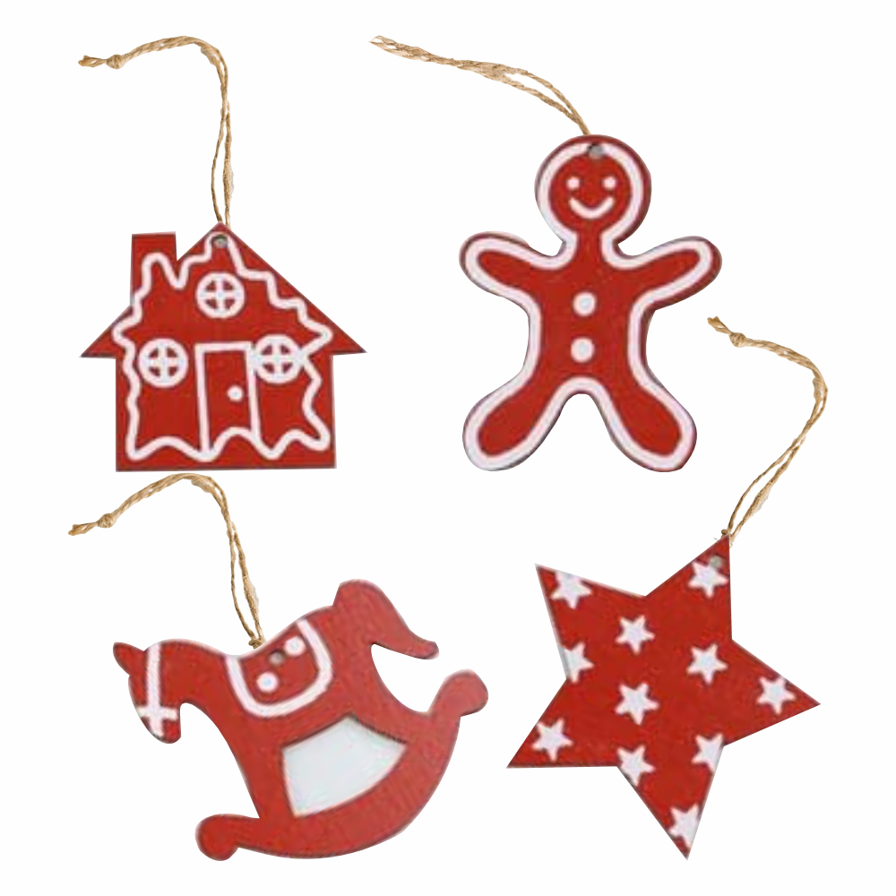 Radiant Red Ornaments- Set of 4