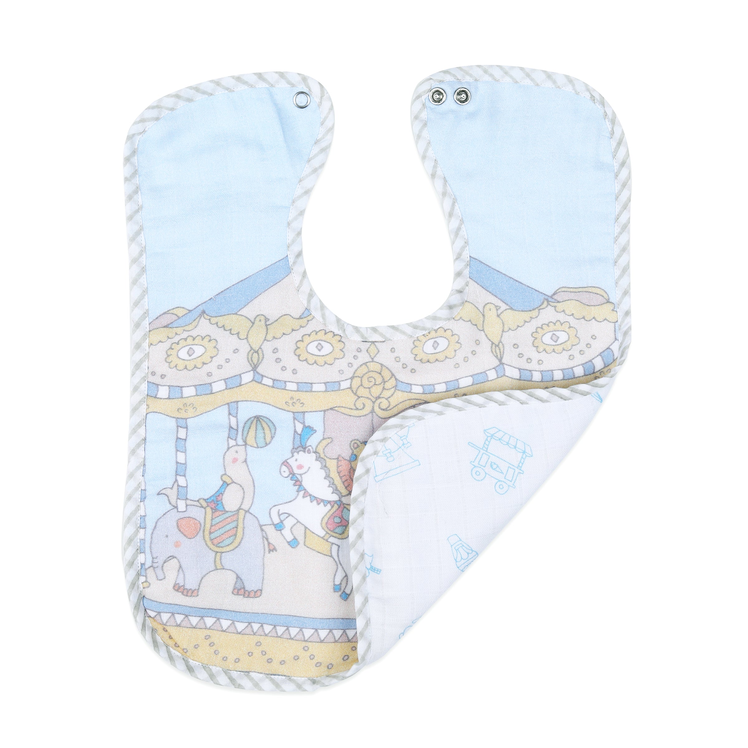 Organic Muslin Classic Bib - Carnival Blue