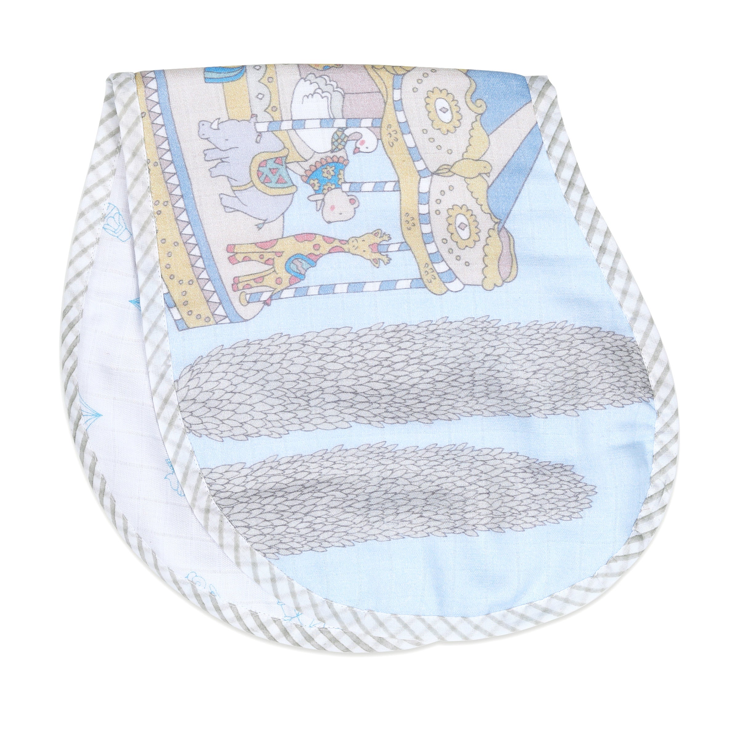 Swaddle & Burp Cloth Bib - Carnival Blue