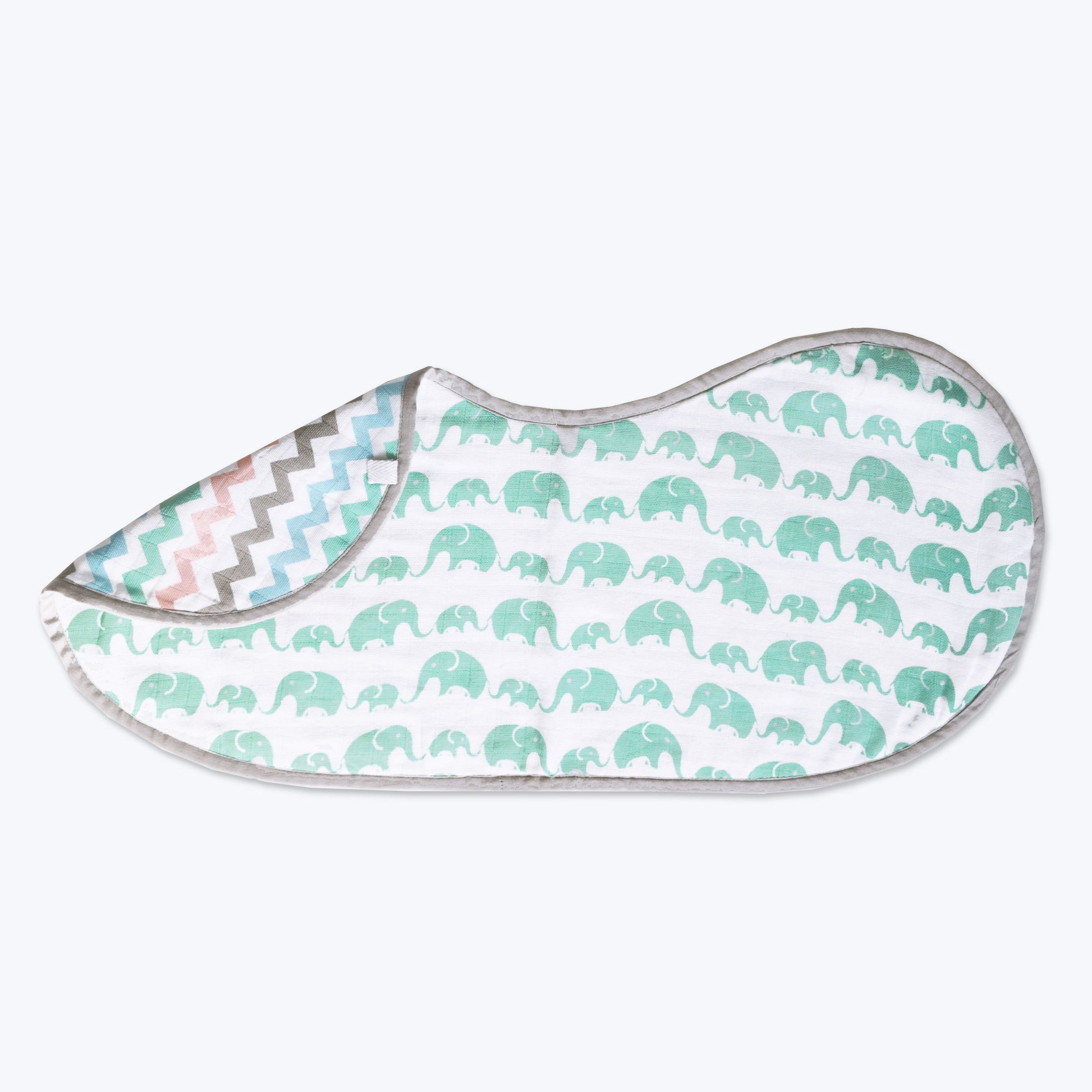 Swaddle & Burp Cloth Bib - Elephant Parade