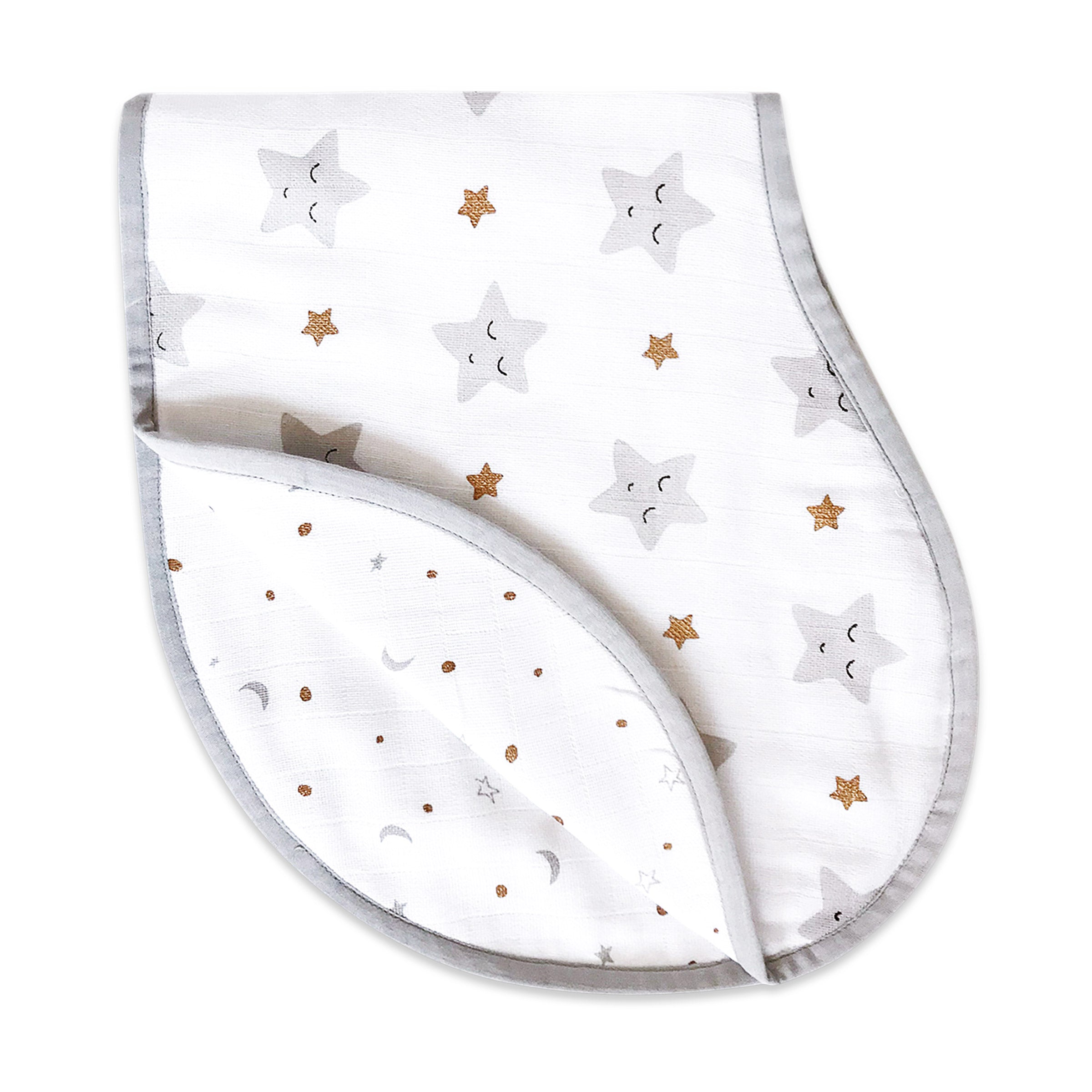 Swaddle & Burp Cloth Bib - Starry Night | Metallic