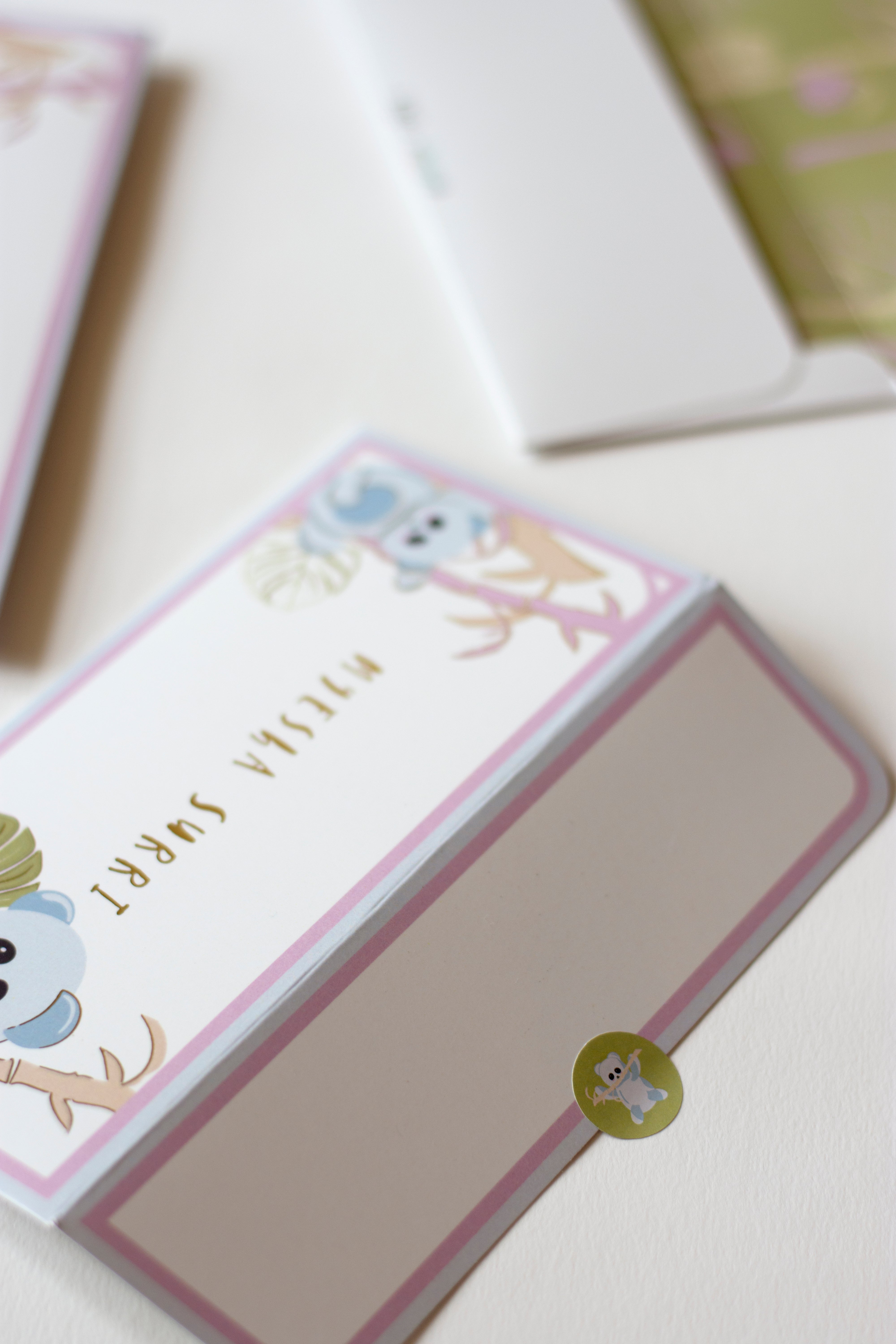 Money Envelopes - K for Koala | Pastel