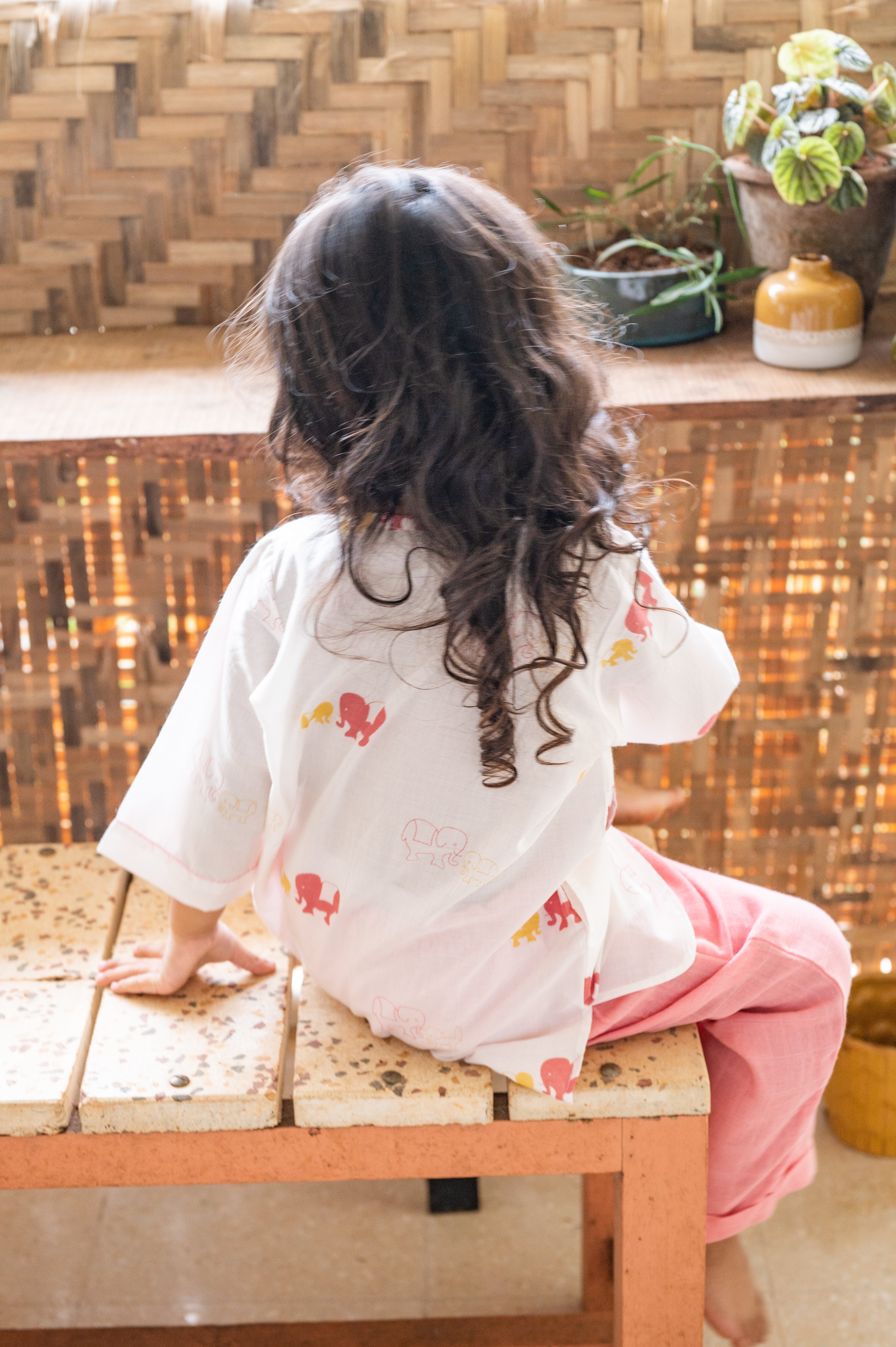 Kids Kurta Pajama Set - Colours of the Earth - Elle Pink - Totdot