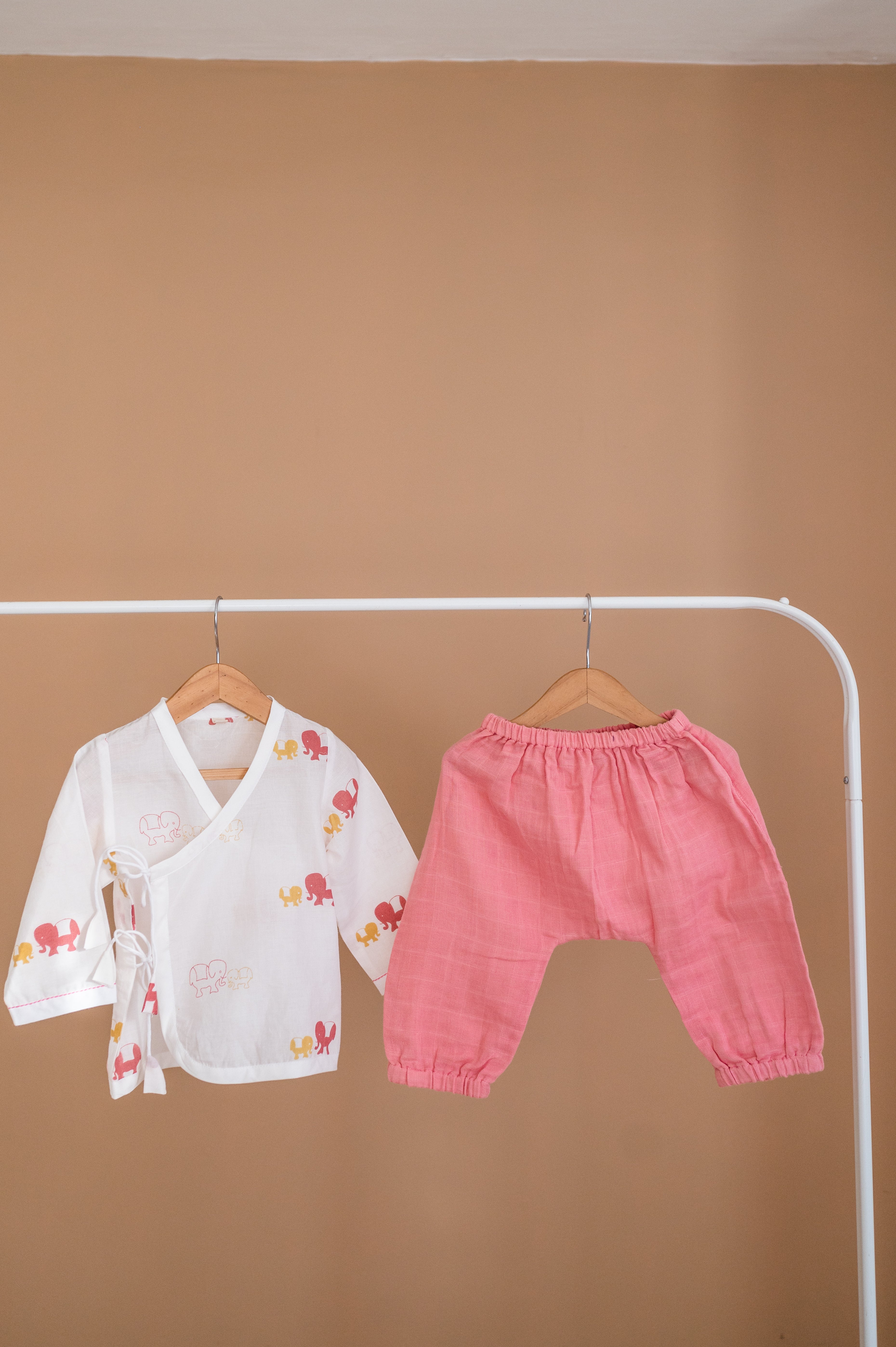 Baby Jhabla Pajama Set - Colours of the Earth - Elle Pink - Totdot