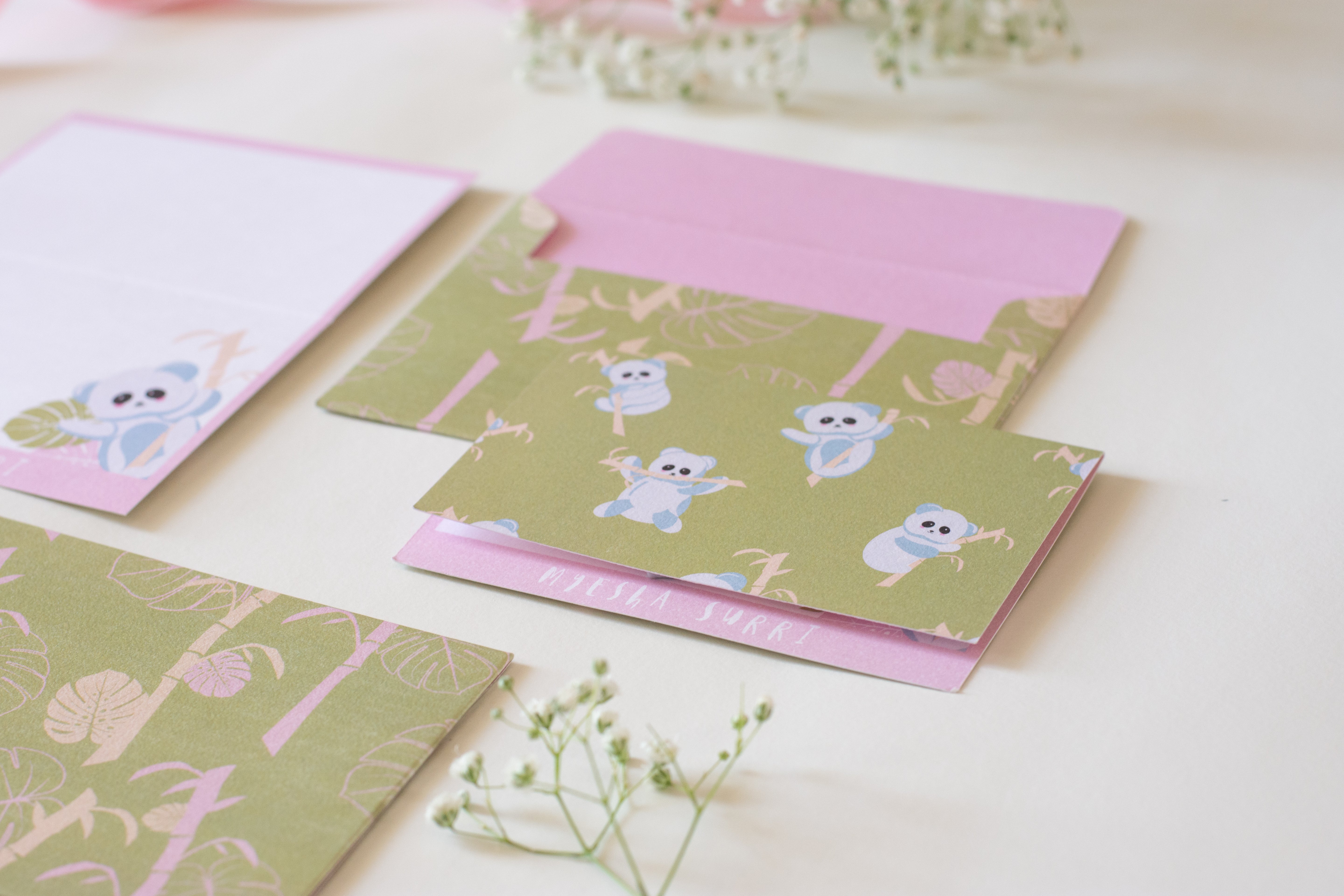 Foldable Gift Cards with Envelopes - K for Koala | Pastel