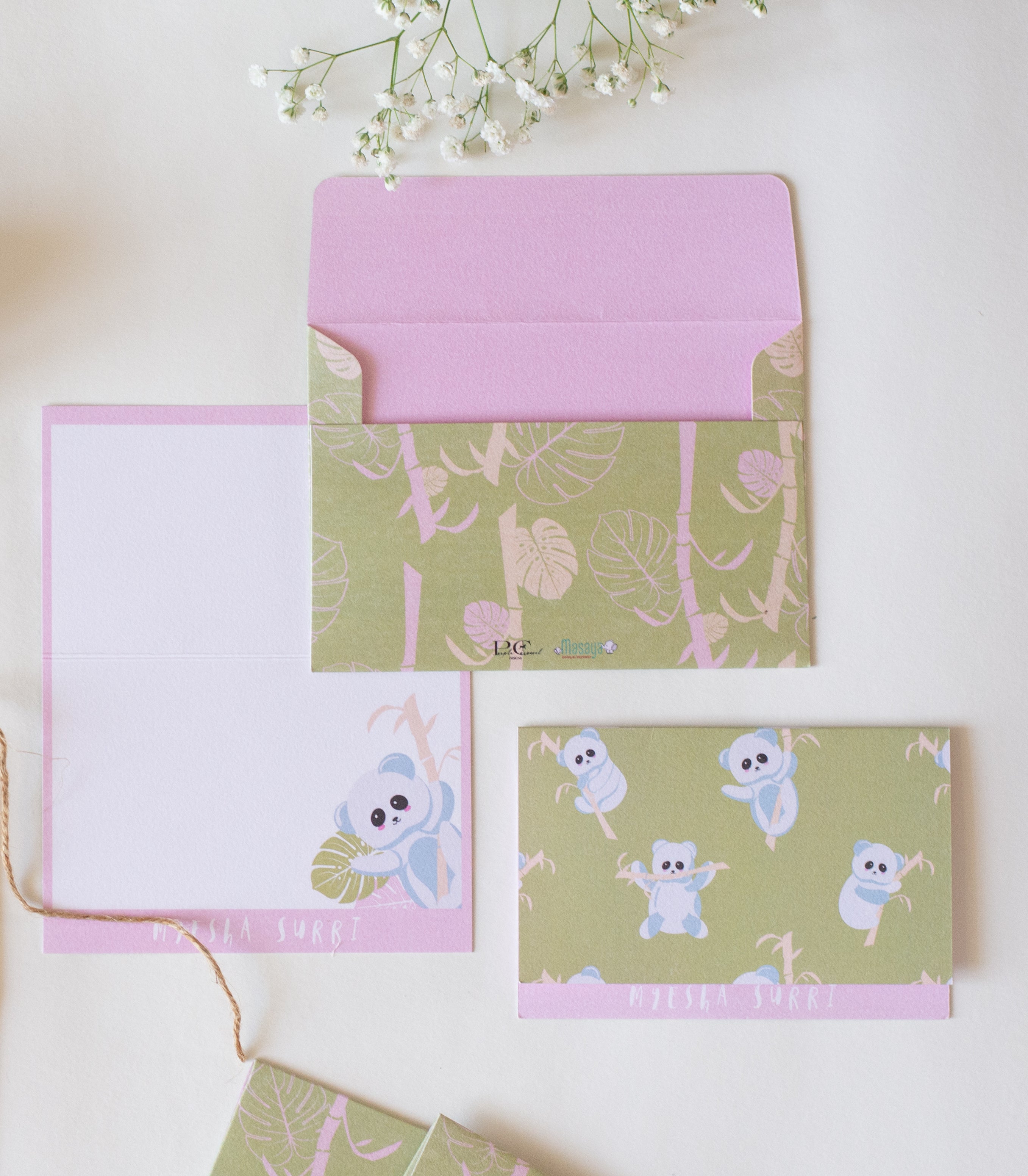 Foldable Gift Cards with Envelopes - K for Koala | Pastel