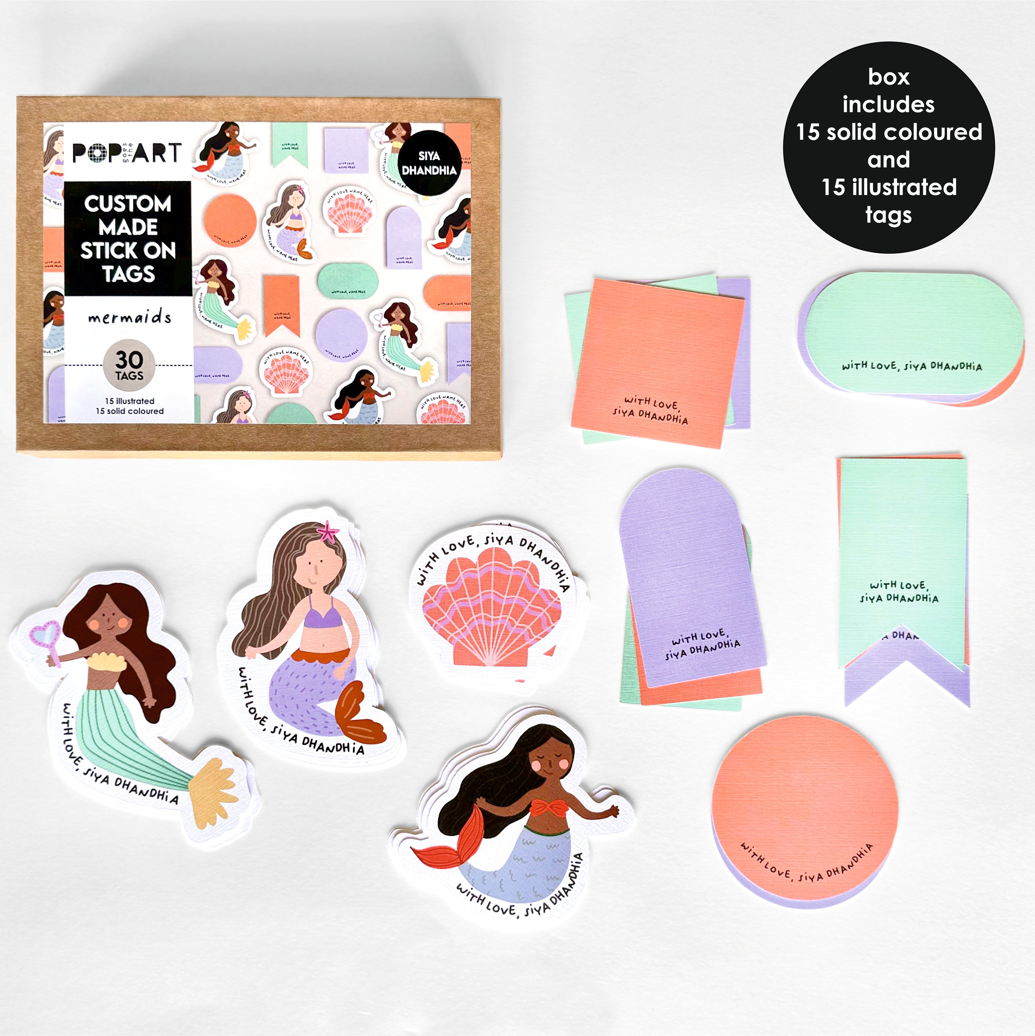 Stick On Tags | Mermaids - Totdot