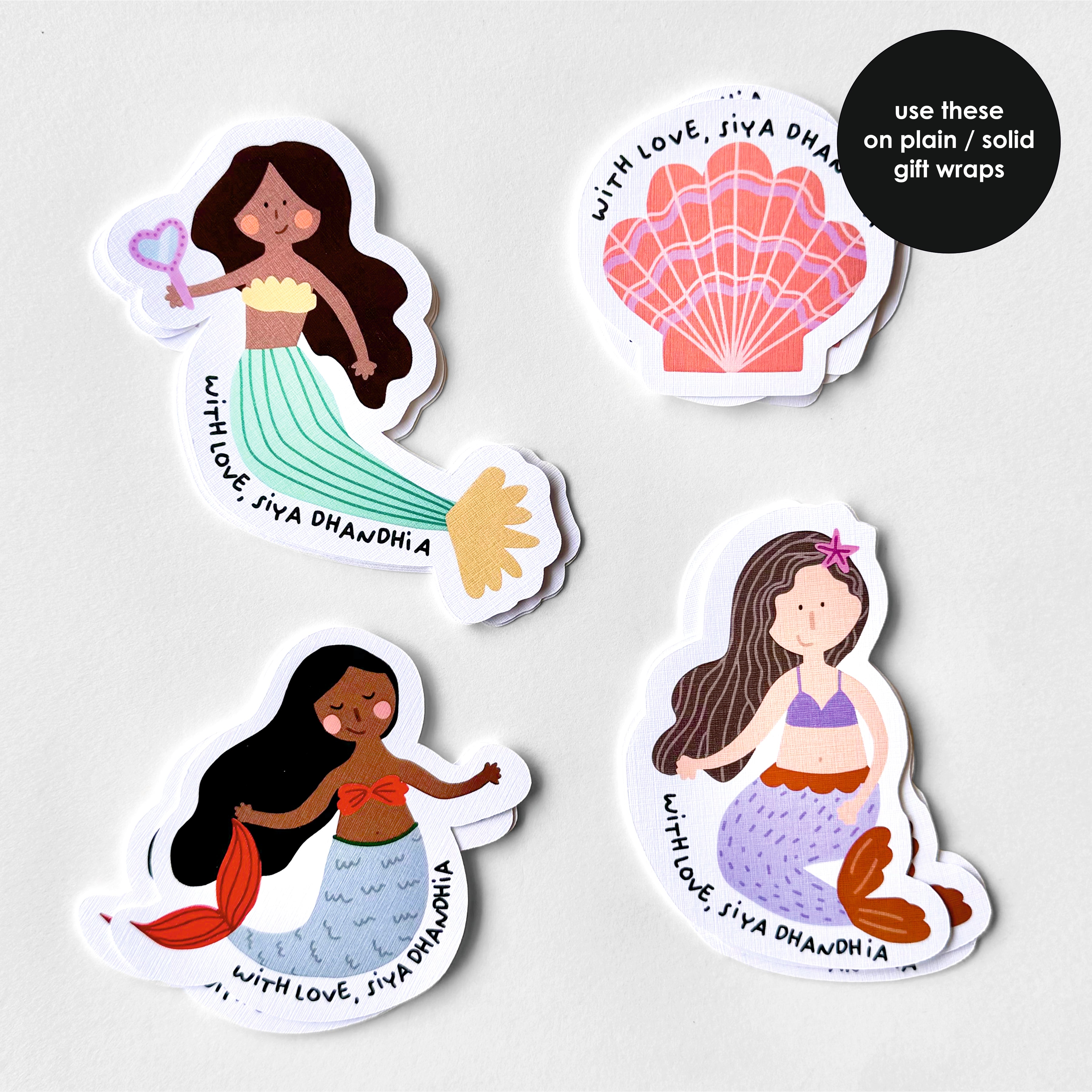 Stick On Tags | Mermaids - Totdot