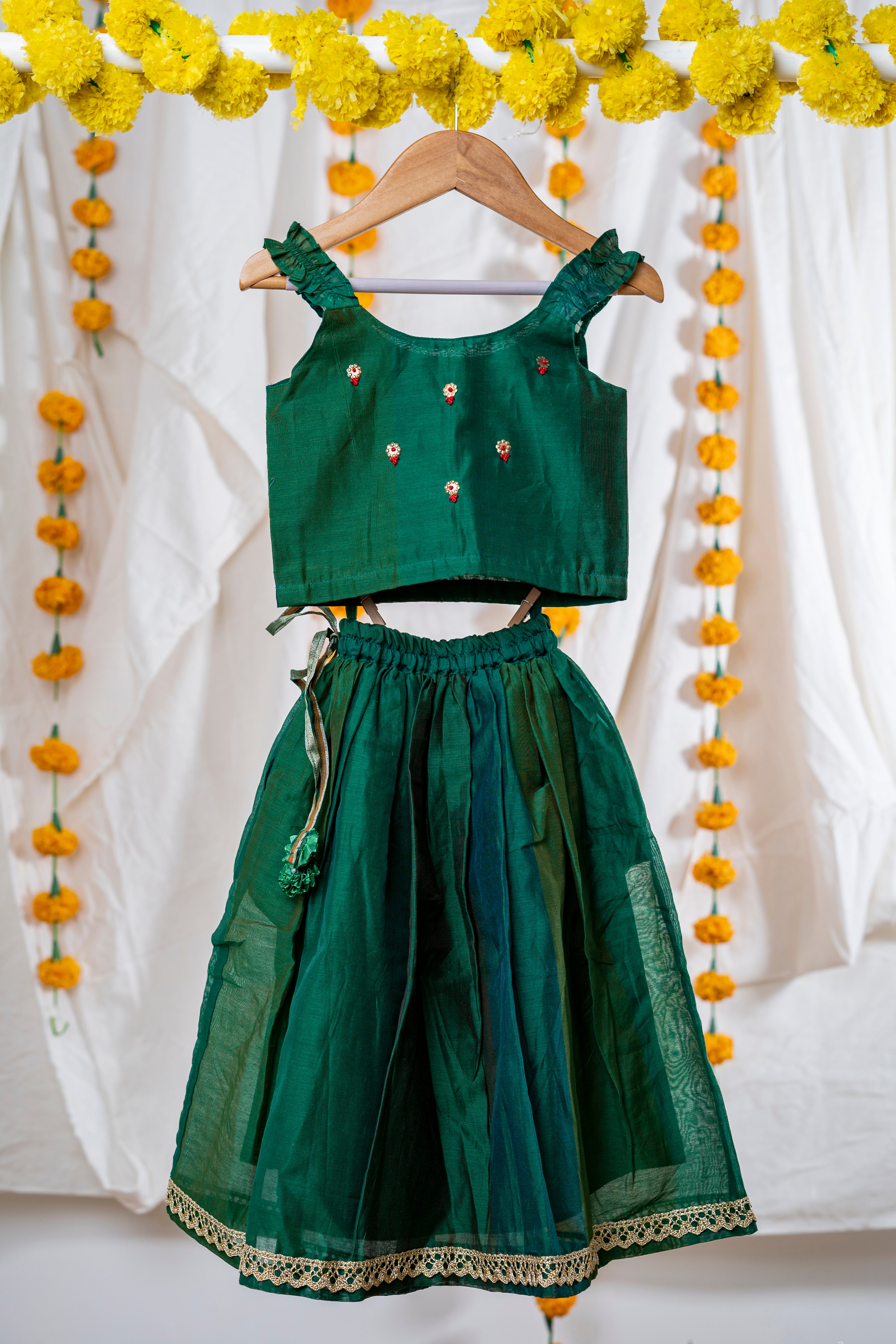 Mirchi Green Lehenga Set - Ethnic Wear